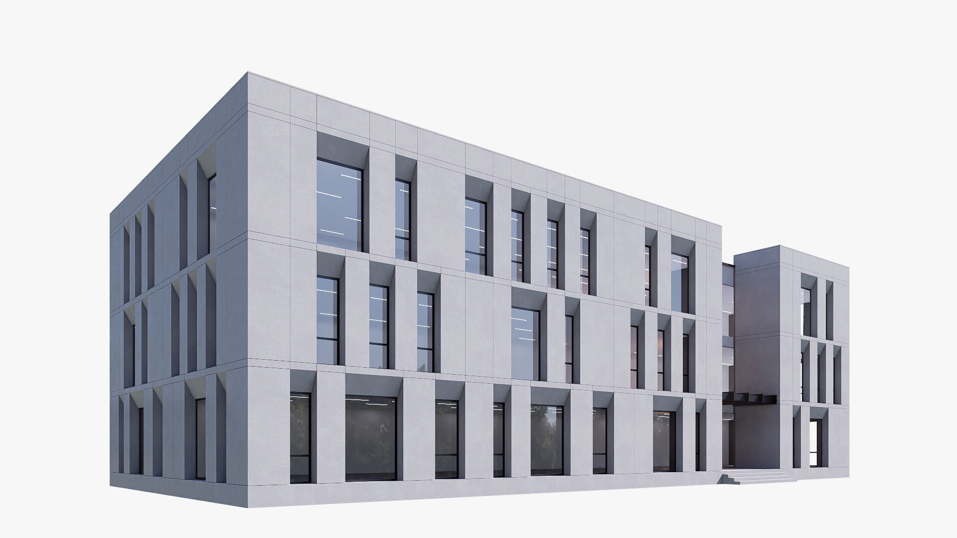 commercial building Low-poly 3D model_5