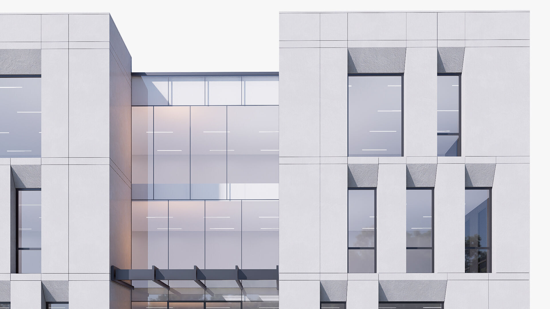 commercial building Low-poly 3D model_7