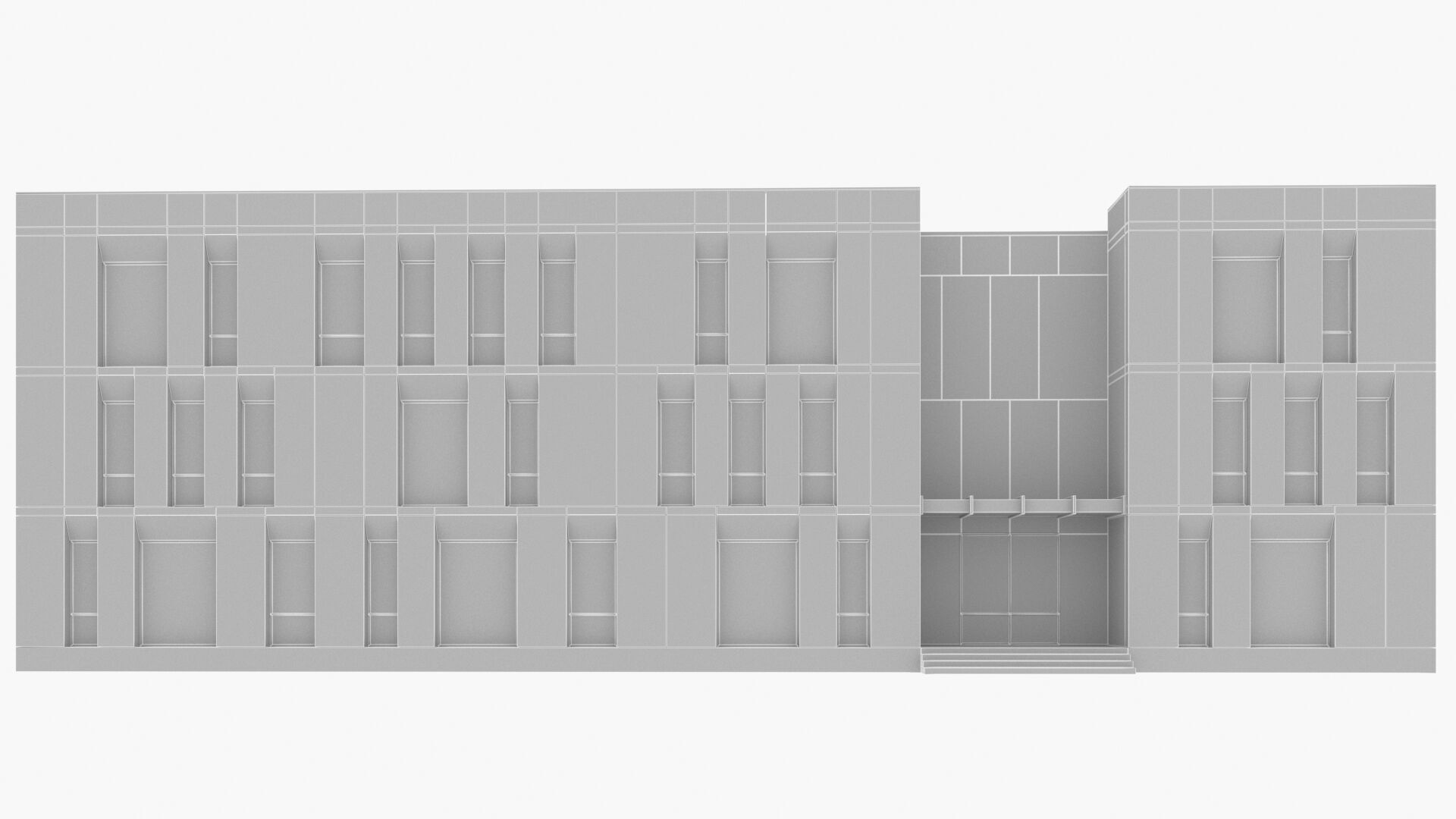 commercial building Low-poly 3D model_11