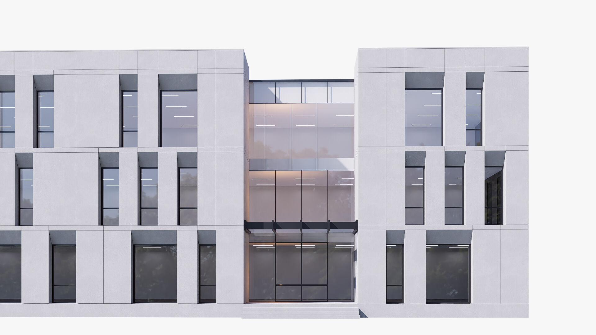 commercial building Low-poly 3D model_2