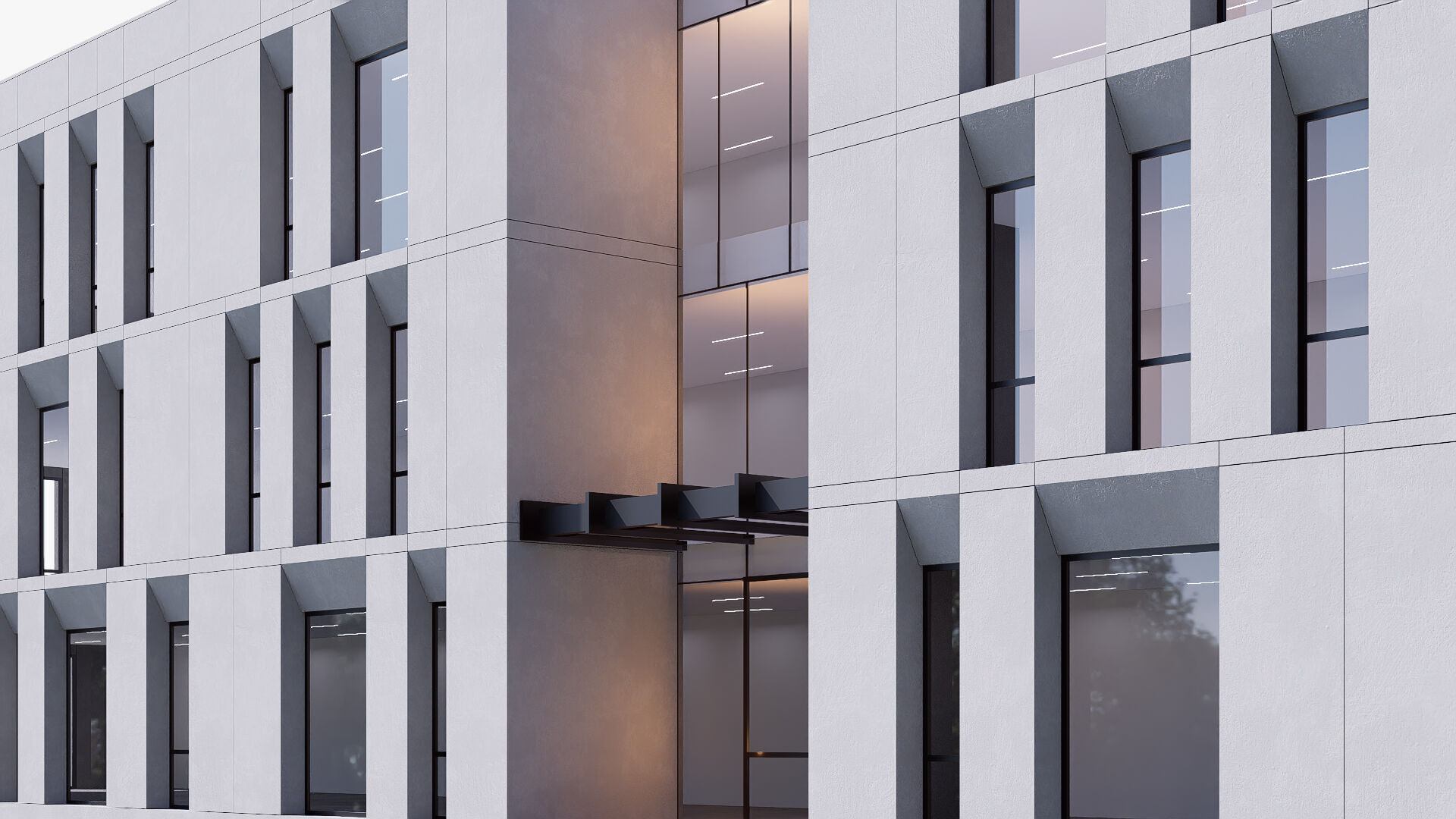 commercial building Low-poly 3D model_4