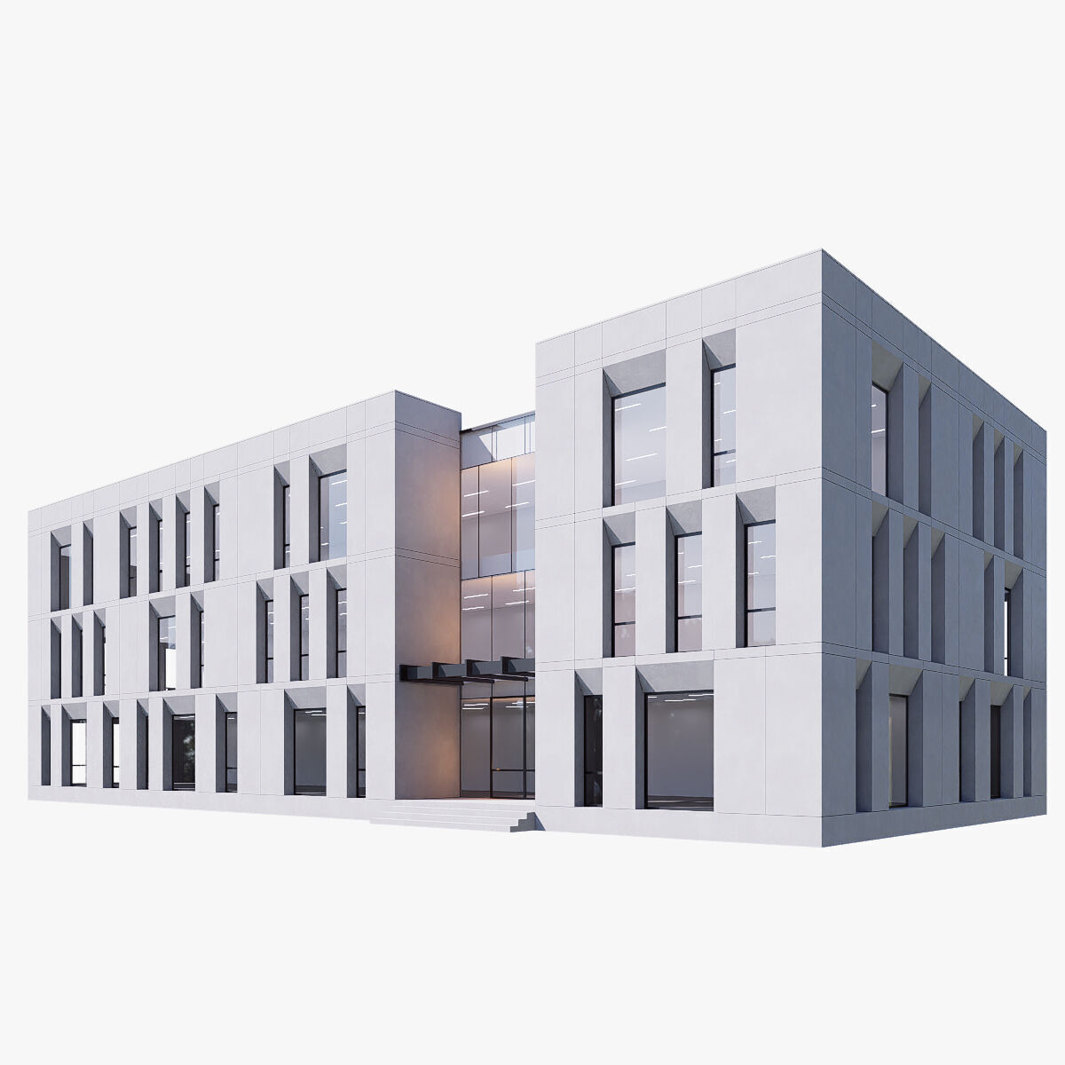 commercial building Low-poly 3D model_8