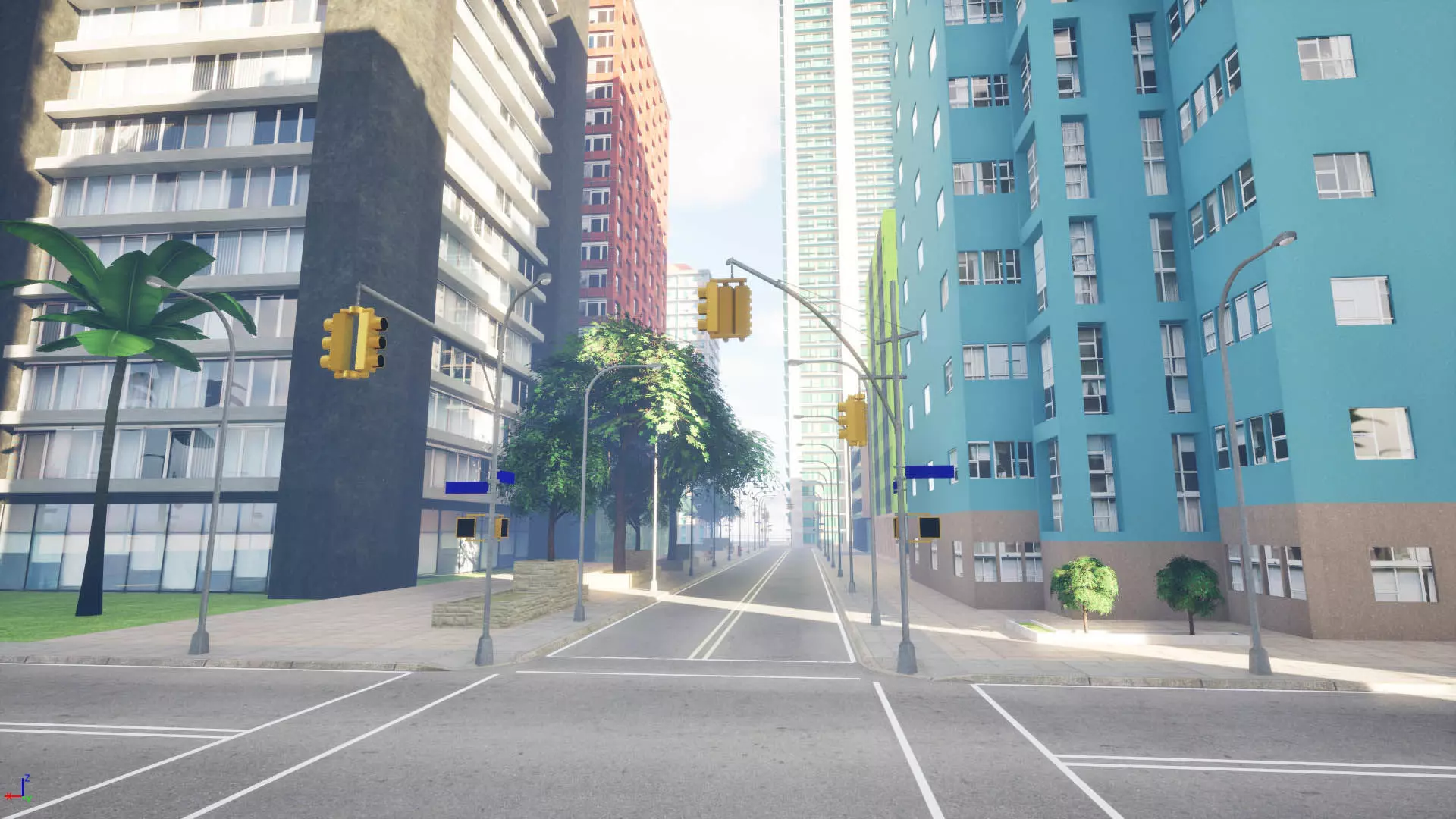 City Downtown Skyscraper Street - Unreal - Lot 04 Low-poly 3D model