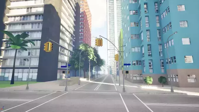 City Downtown Skyscraper Street - Unreal - Lot 04