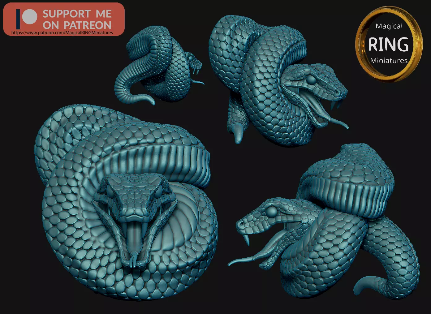 Coiled Snake 3D print model_0