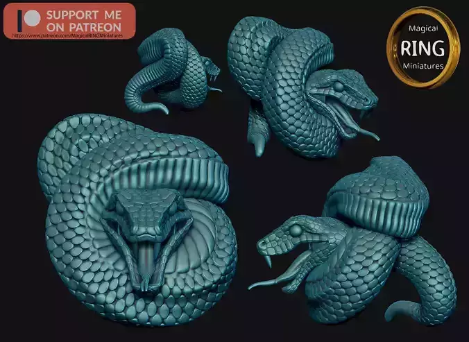 Coiled Snake 3D print model