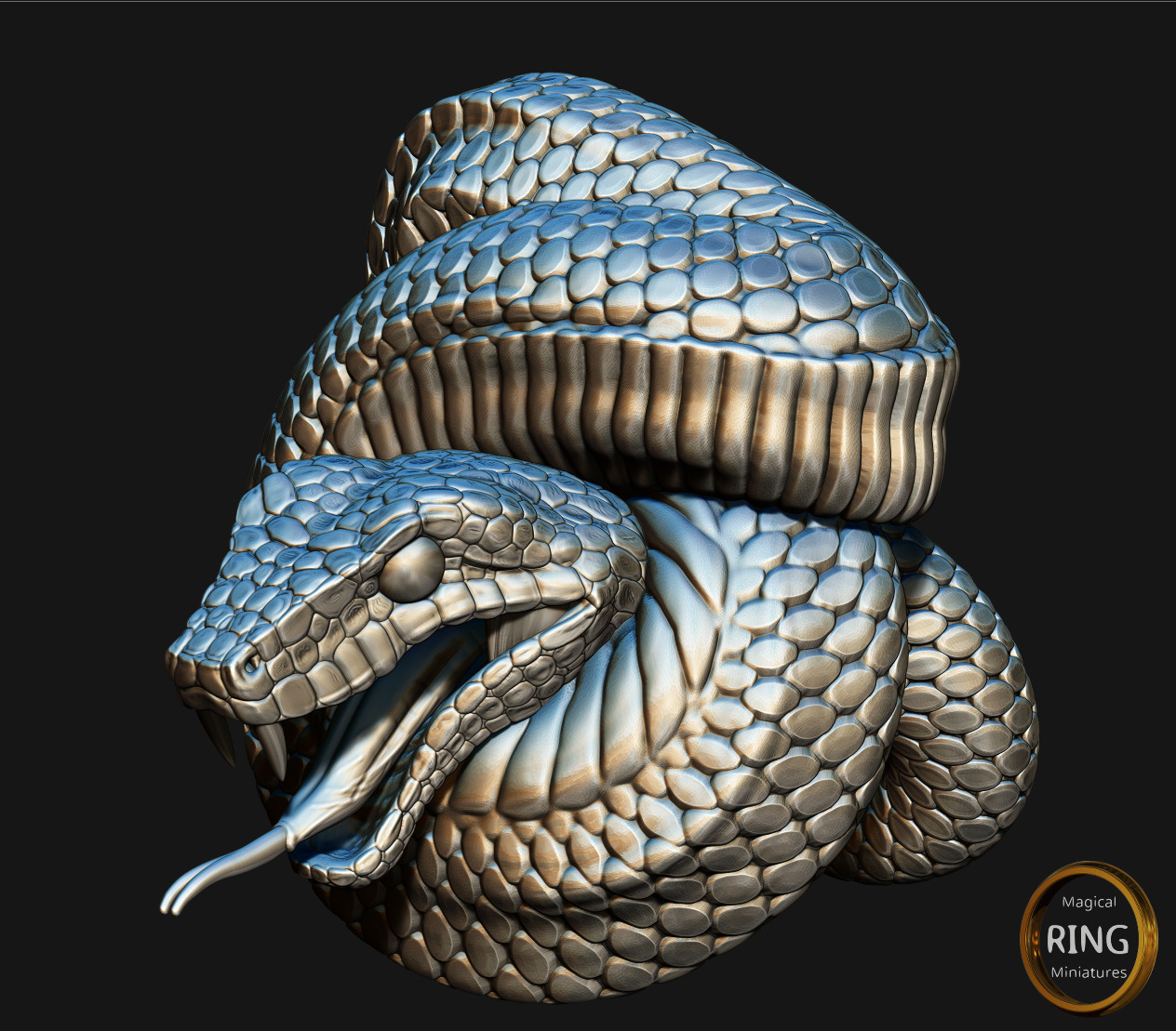 Coiled Snake 3D print model_1