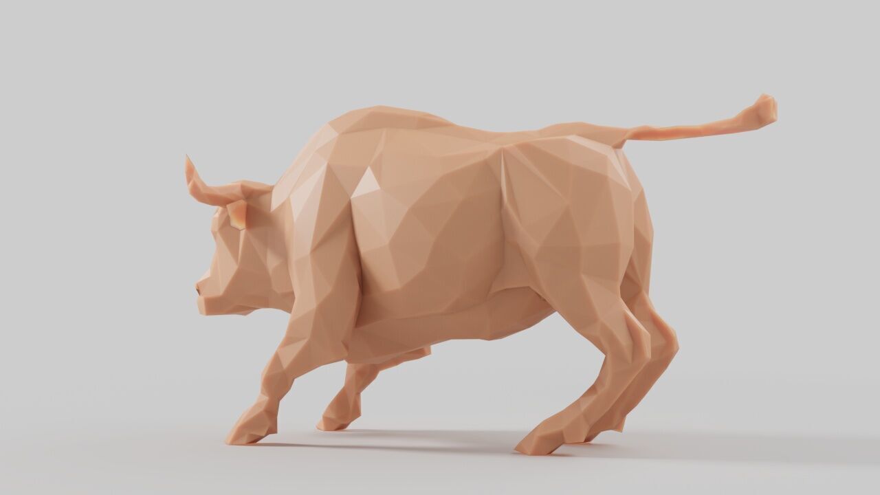3d print low poly buffalo  3D print model_4