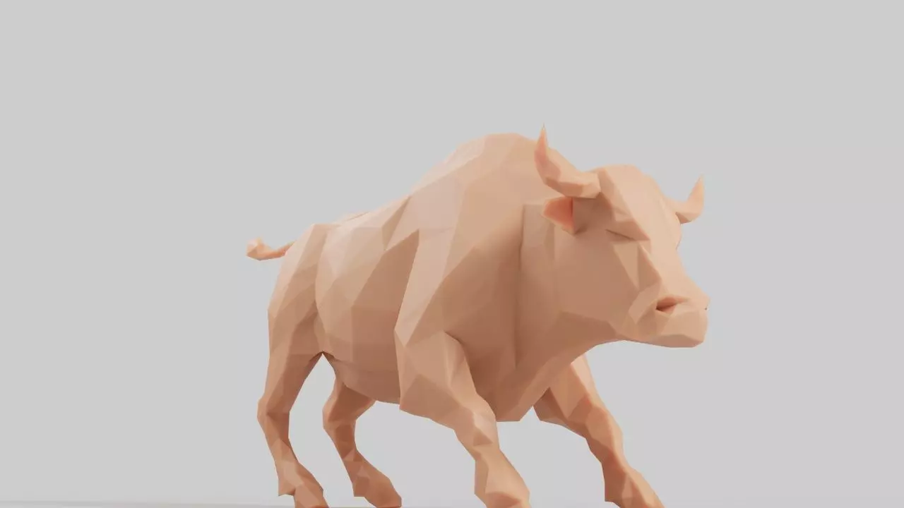 3d print low poly buffalo  3D print model_0