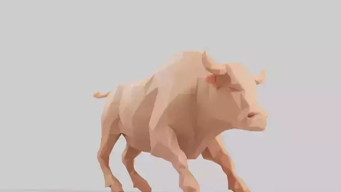 3d print low poly buffalo 