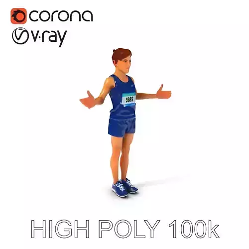Dynamic Marathon Runner D Character Model  Fully Rigged and Animated