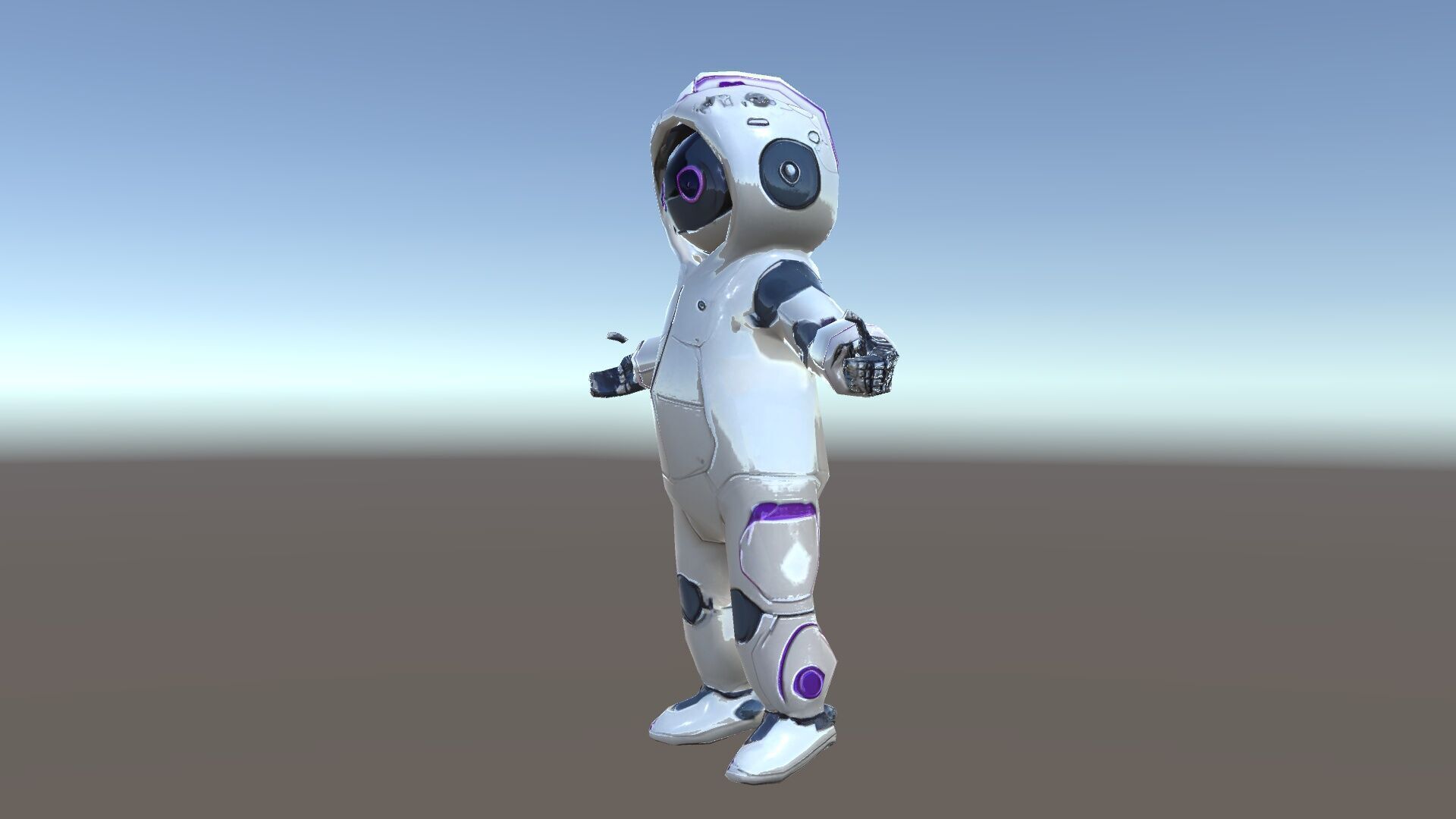 Cute Futuristic Robot Character with PBR Textures and Mixamo ... Low-poly 3D model_27