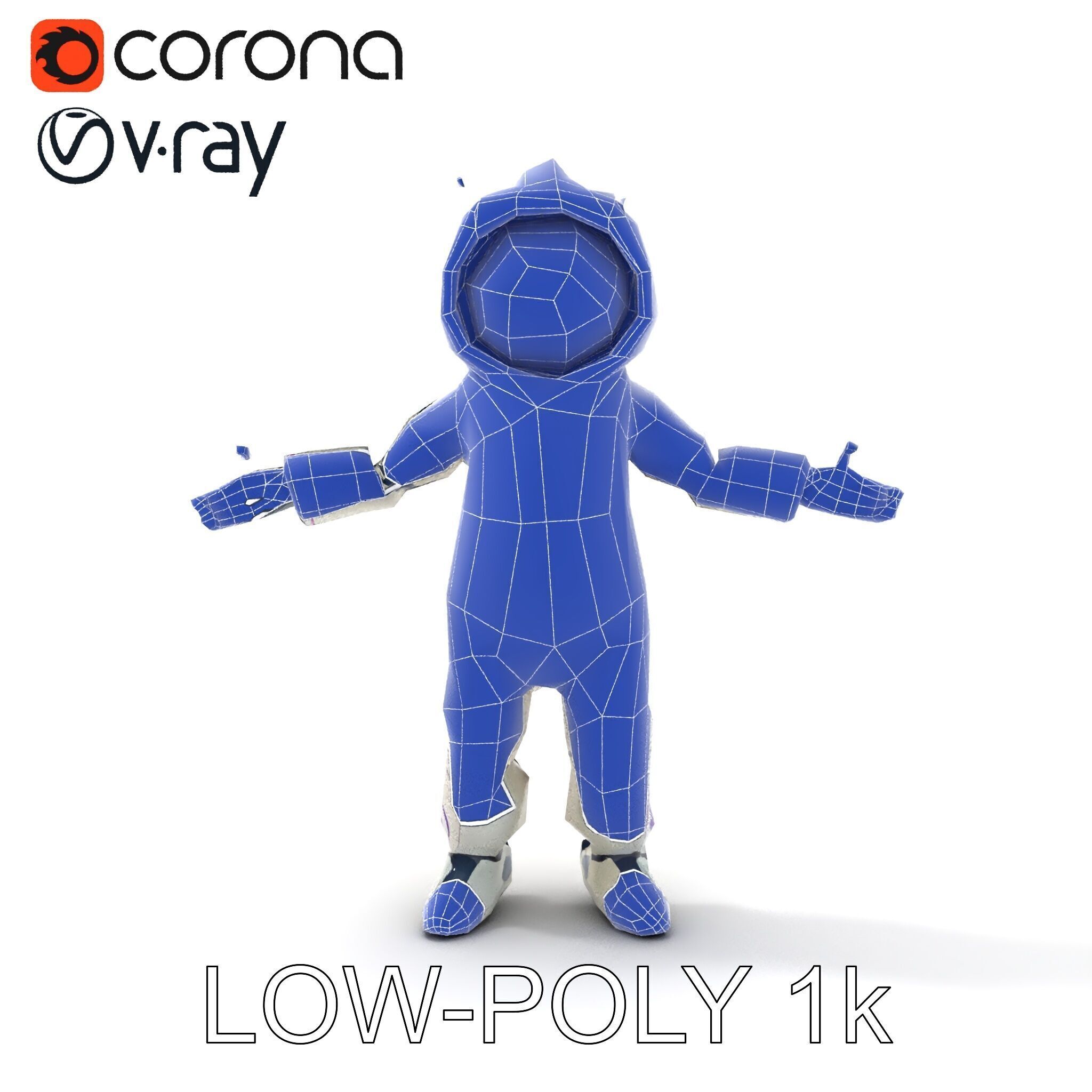 Cute Futuristic Robot Character with PBR Textures and Mixamo ... Low-poly 3D model_10