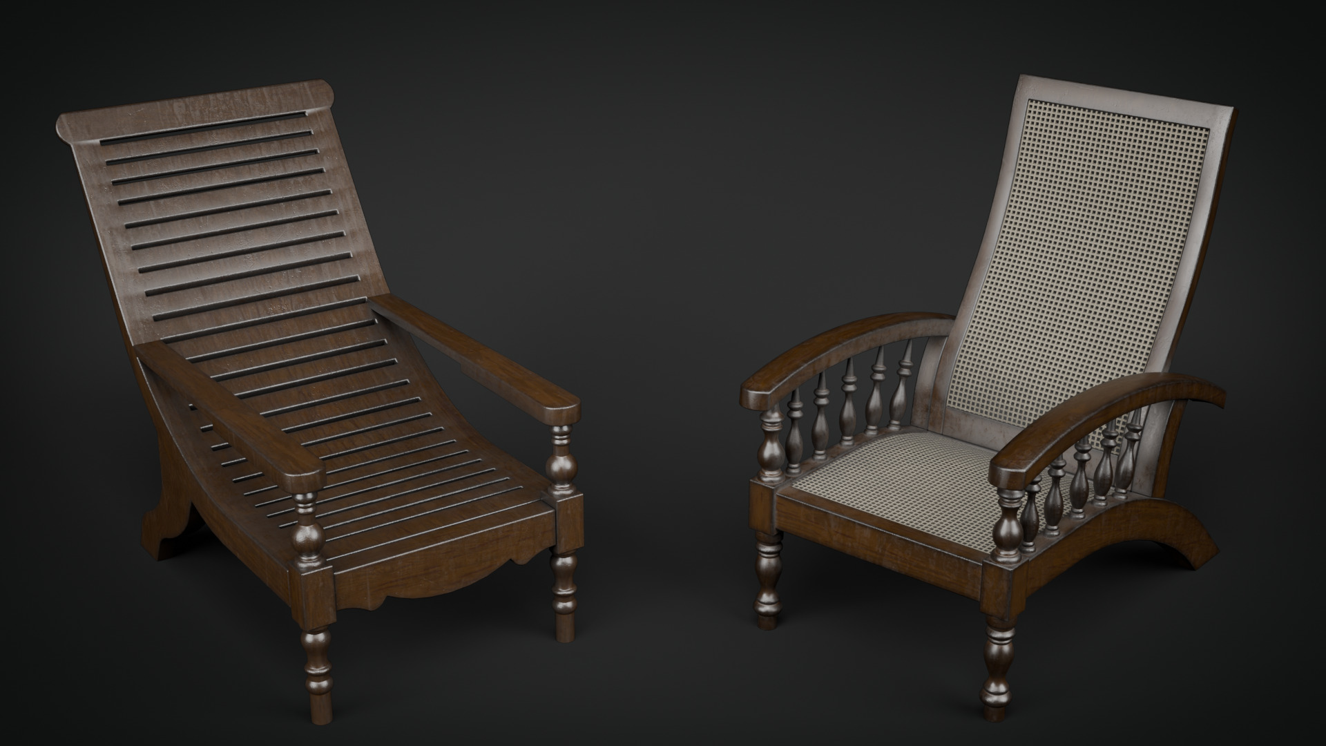 Chair Collection-Game Ready Low-poly 3D model_7