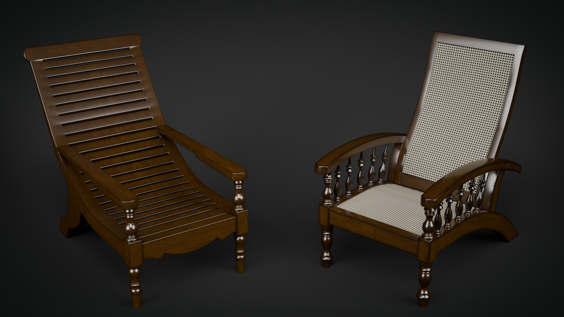 Chair Collection-Game Ready Low-poly 3D model_6