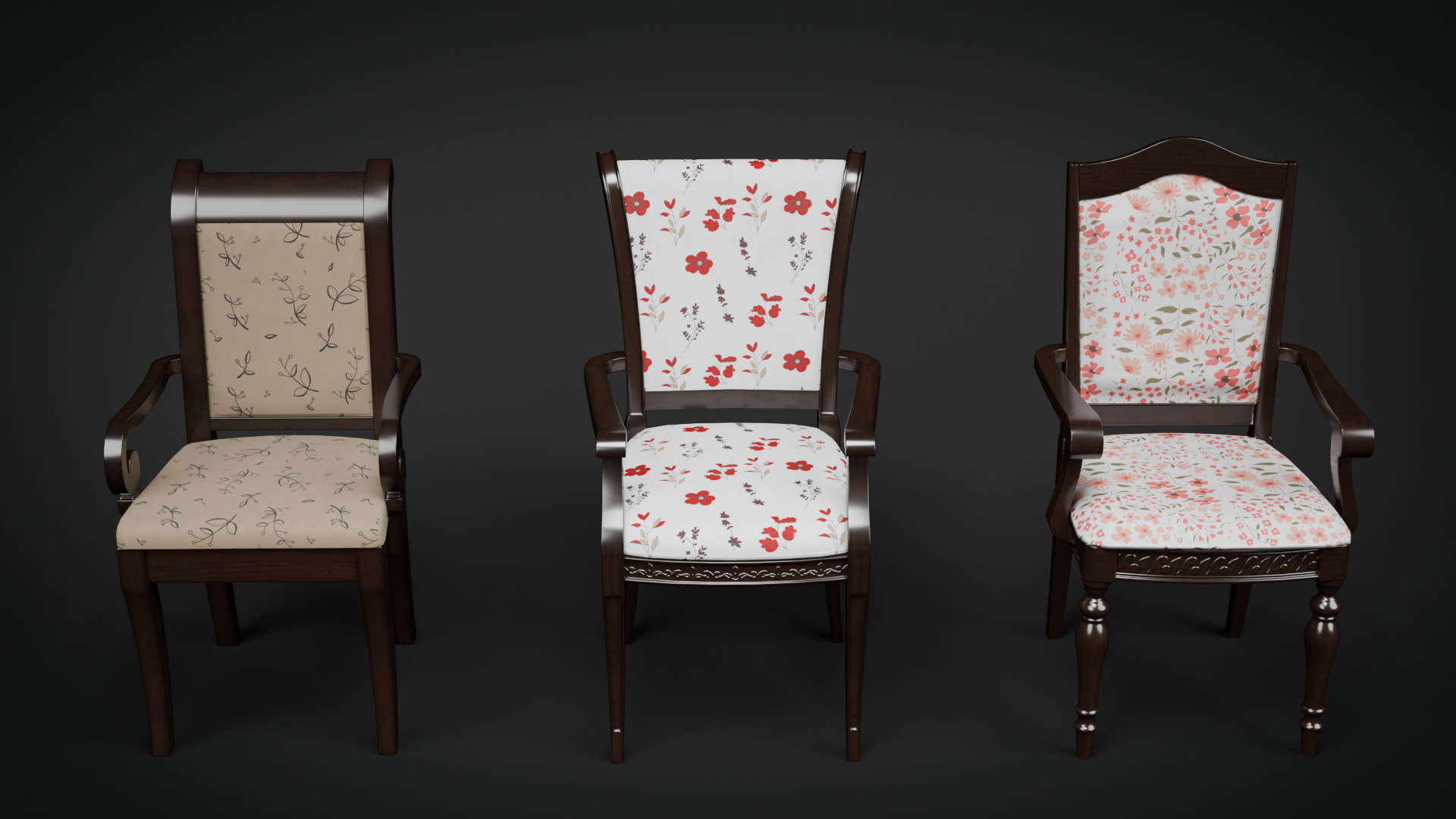 Chair Collection-Game Ready Low-poly 3D model_4