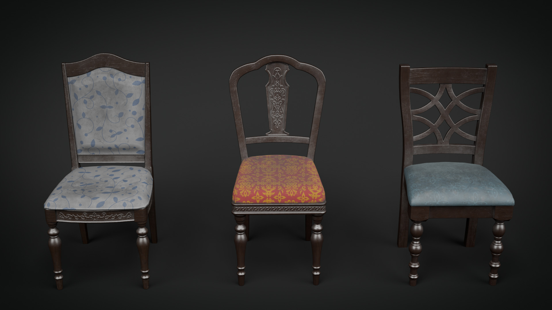 Chair Collection-Game Ready Low-poly 3D model_3