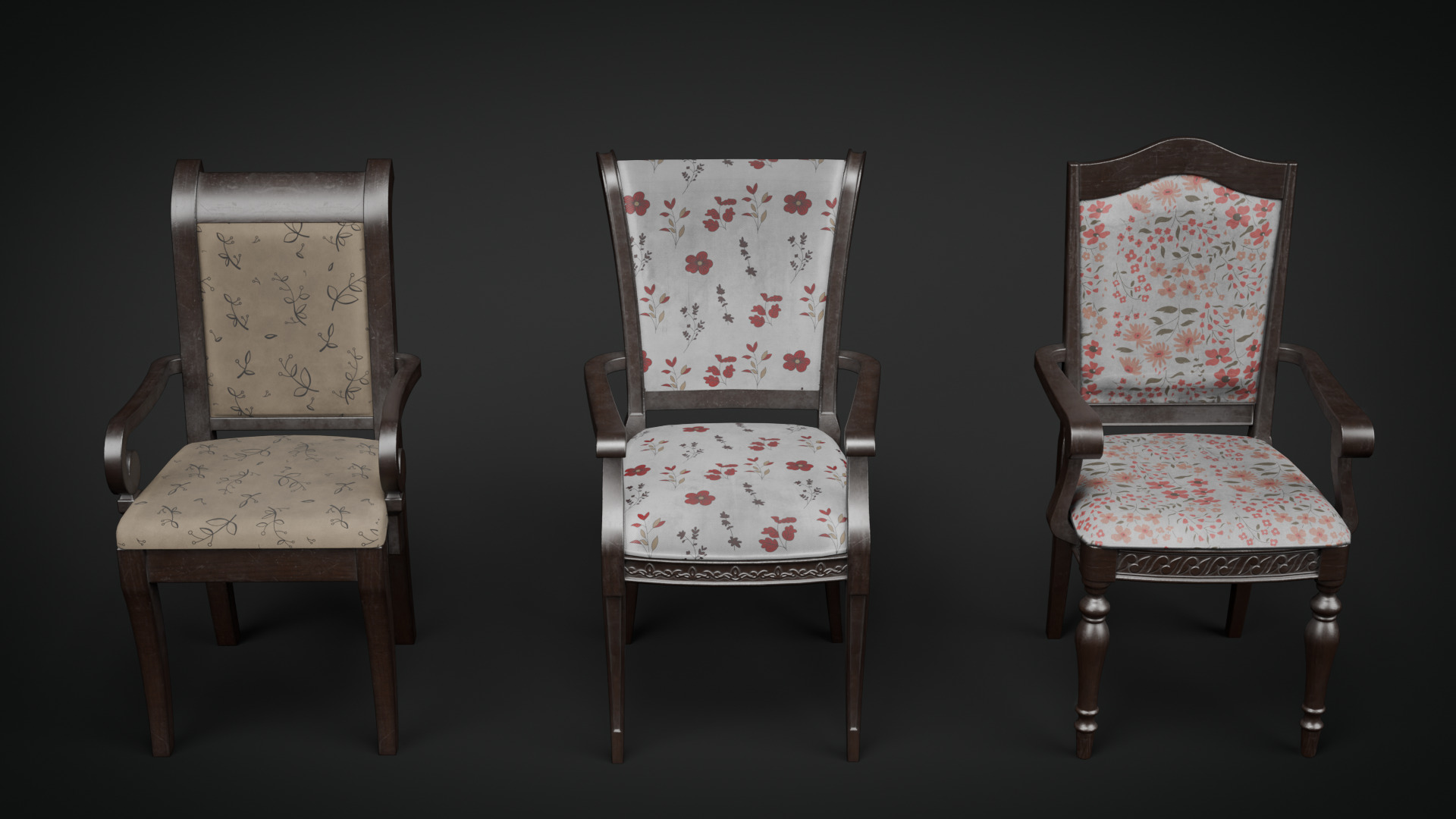 Chair Collection-Game Ready Low-poly 3D model_5