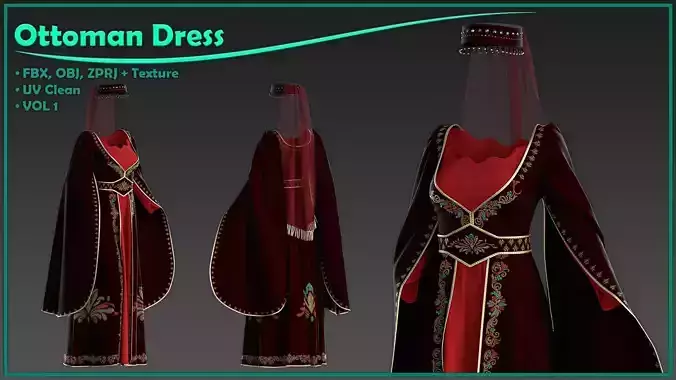 Ottoman dress with texture