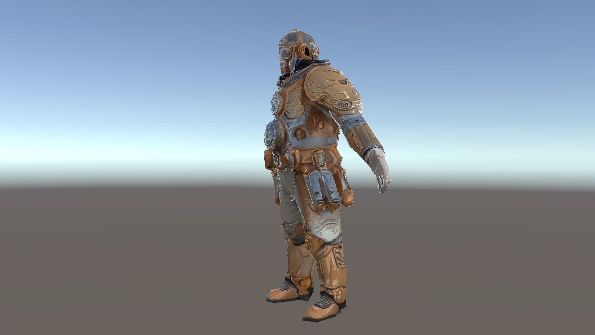 Steampunk Explorer D Character Model with Mechanical Armor an... Low-poly 3D model_14