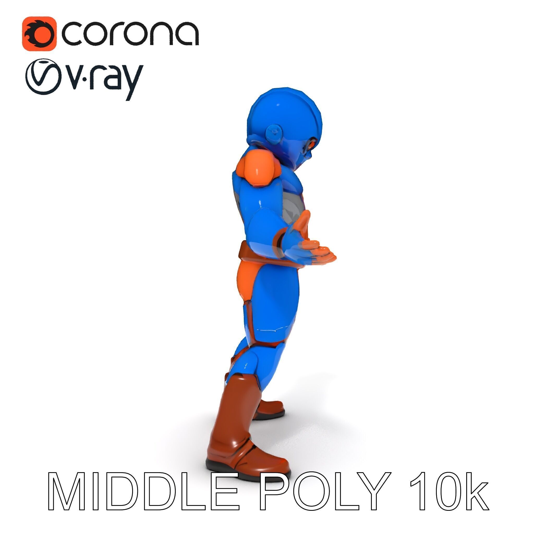 Energetic Lightning Suit Hero D Character Model Low-poly 3D model_22