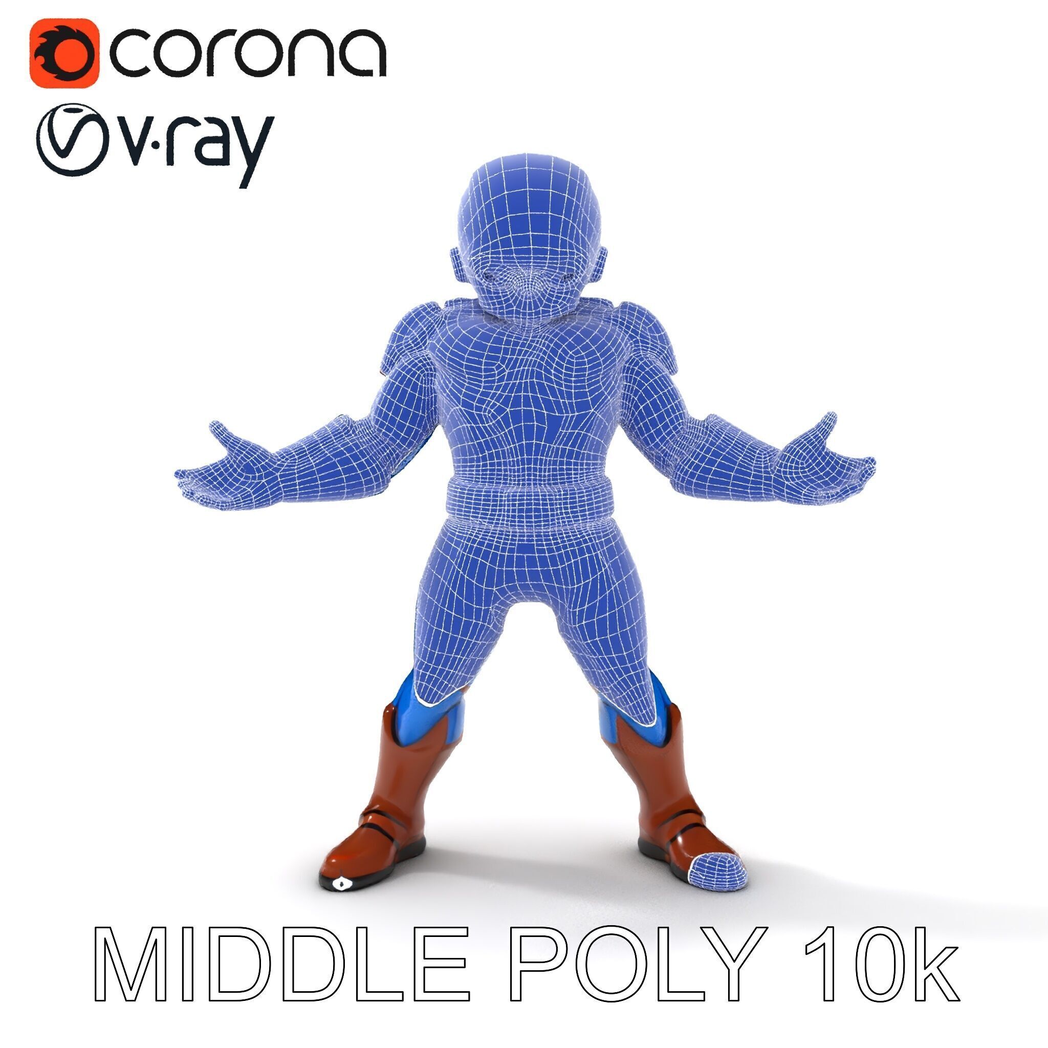 Energetic Lightning Suit Hero D Character Model Low-poly 3D model_33