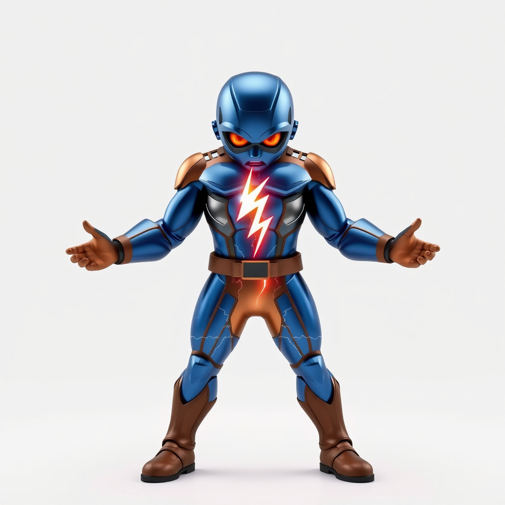 Energetic Lightning Suit Hero D Character Model Low-poly 3D model_4