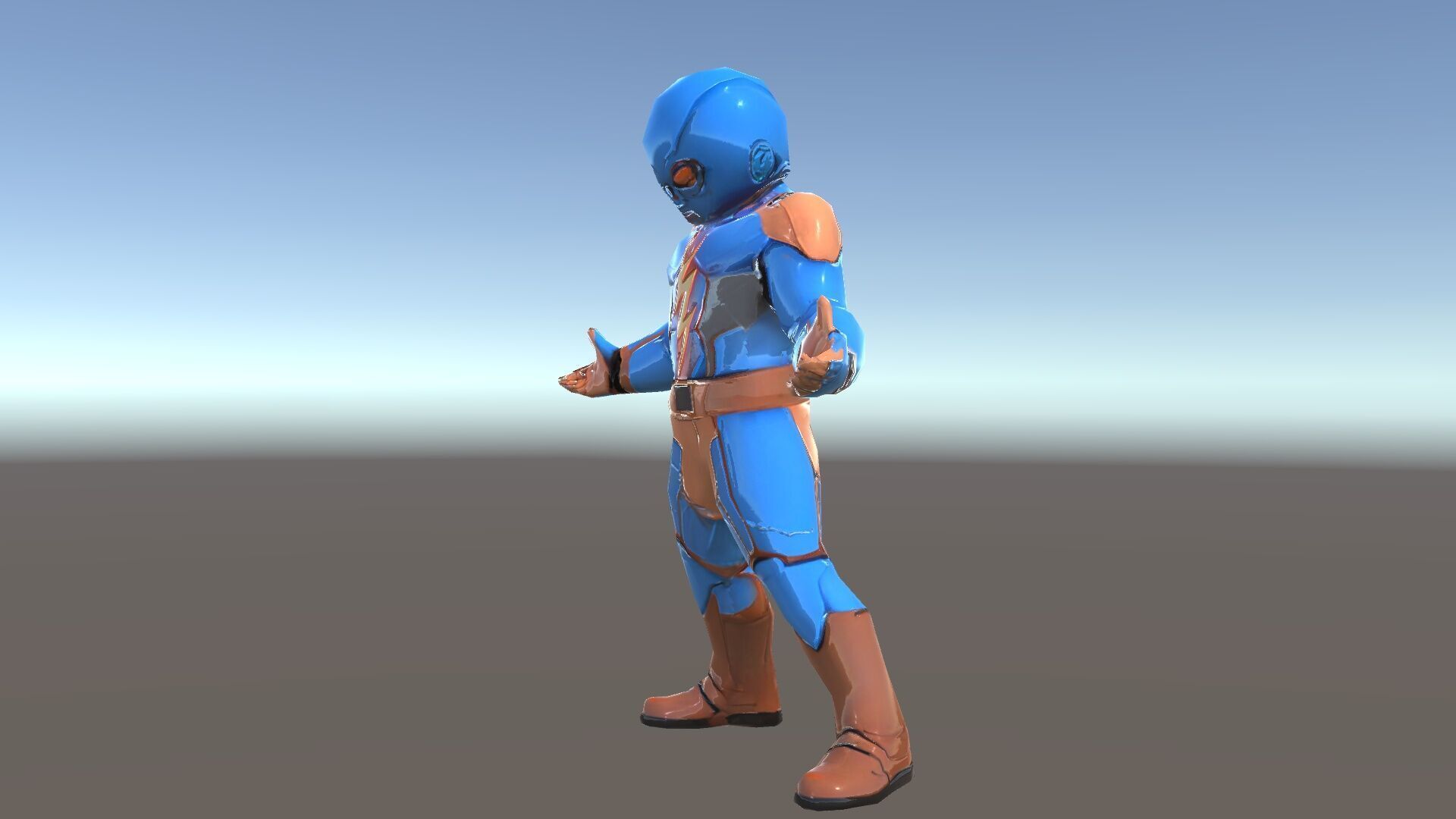 Energetic Lightning Suit Hero D Character Model Low-poly 3D model_20