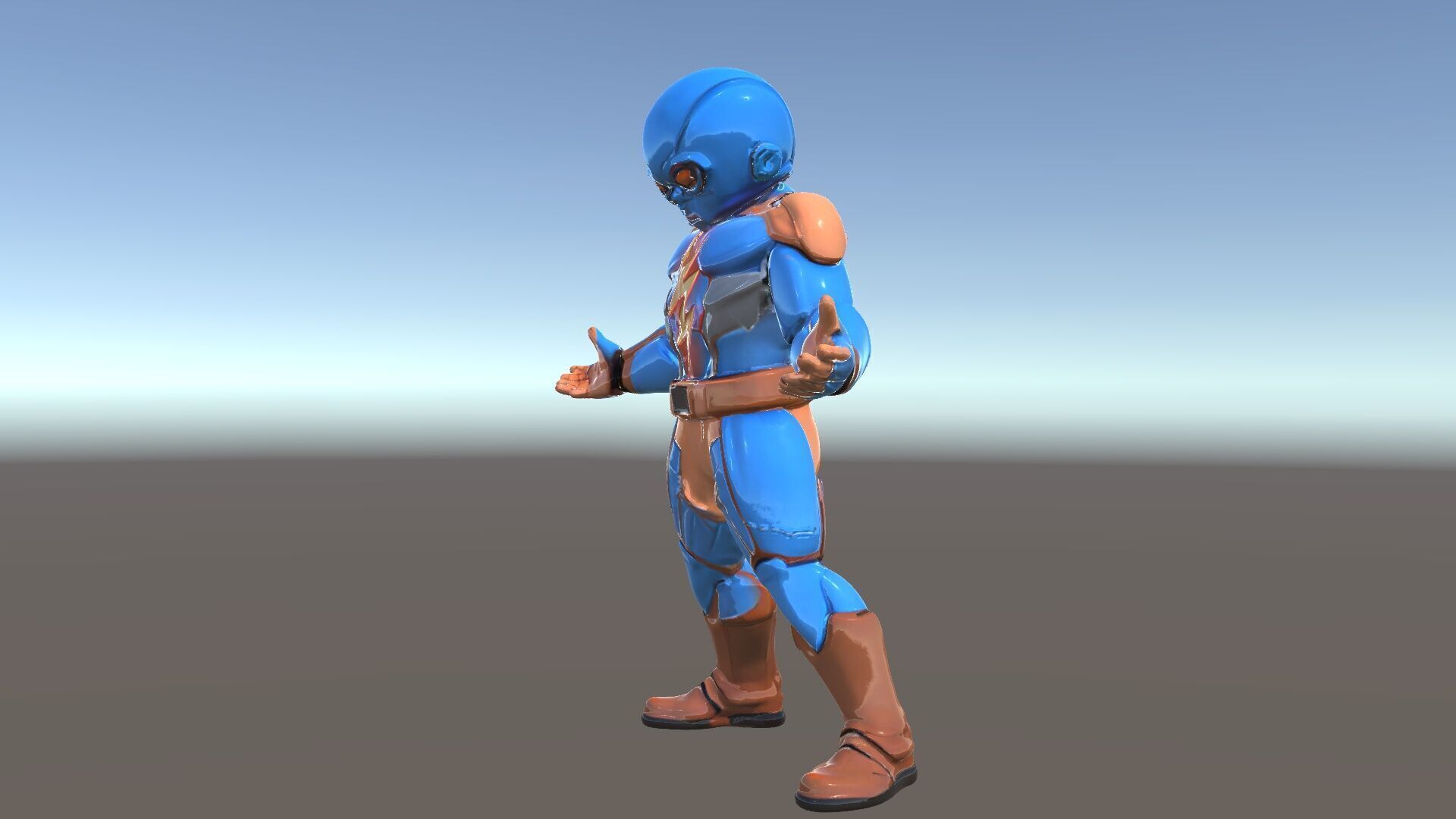 Energetic Lightning Suit Hero D Character Model Low-poly 3D model_5