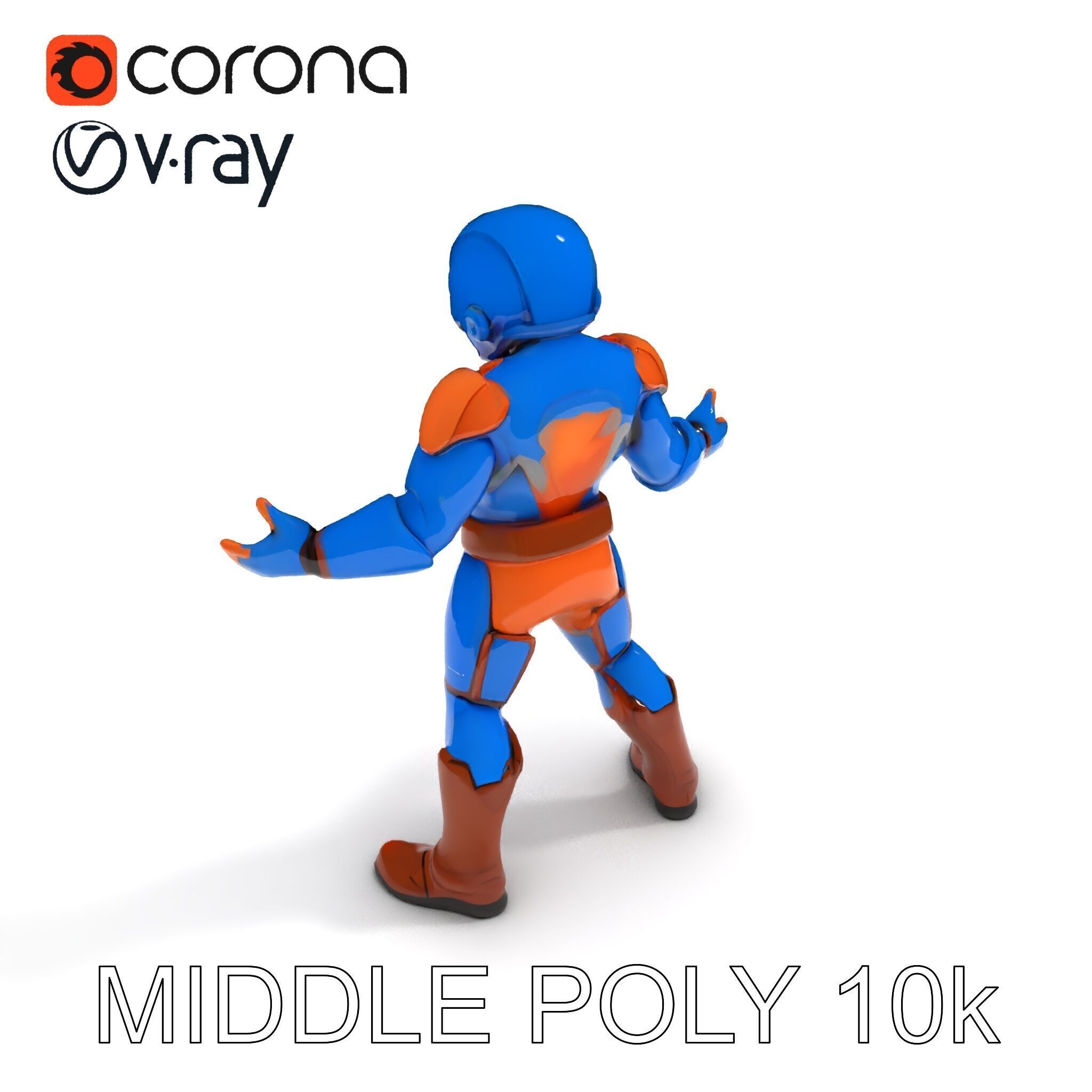 Energetic Lightning Suit Hero D Character Model Low-poly 3D model_24