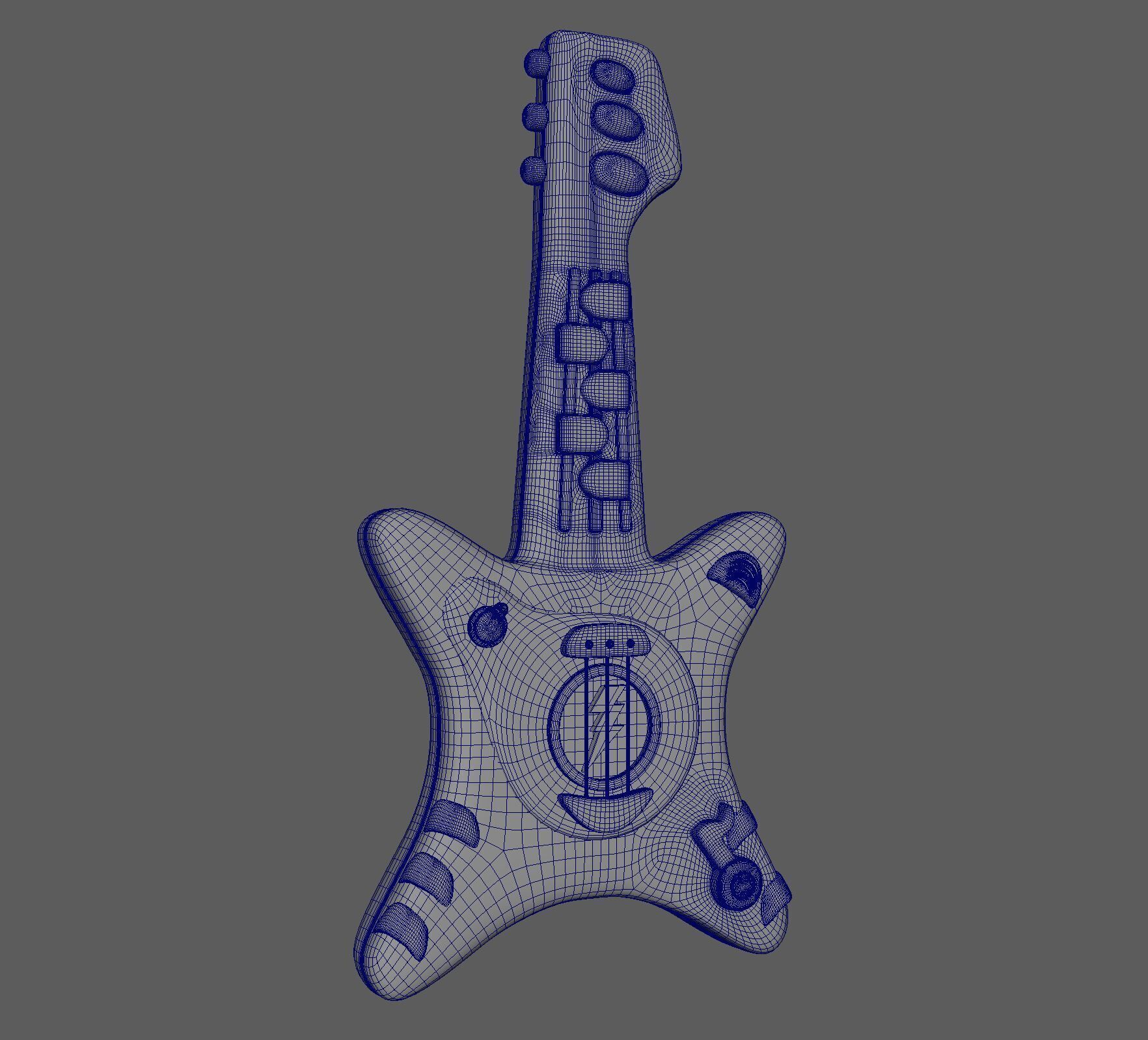 Kid Toy Plastic Electric Guitar 3D model_5