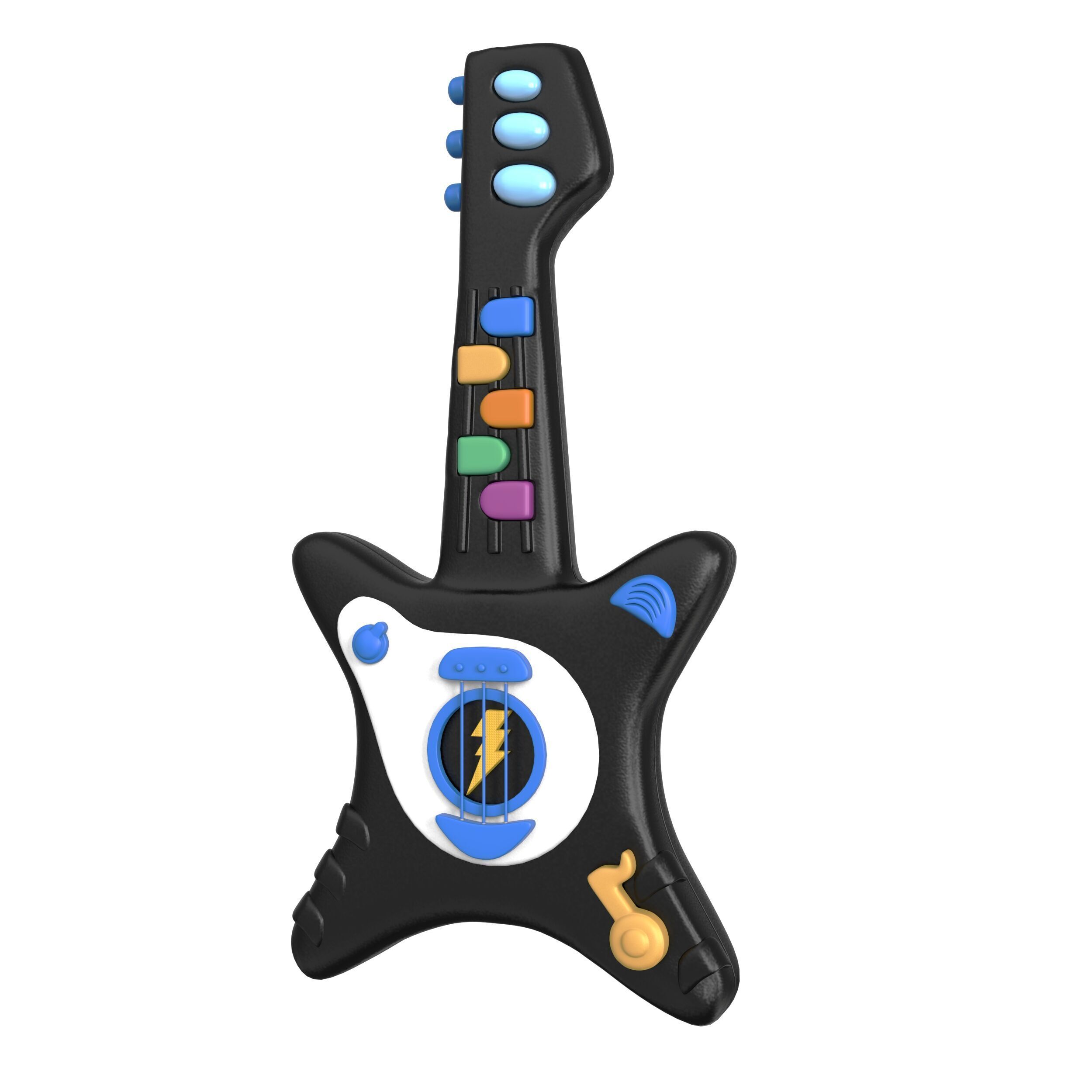 Kid Toy Plastic Electric Guitar 3D model_2