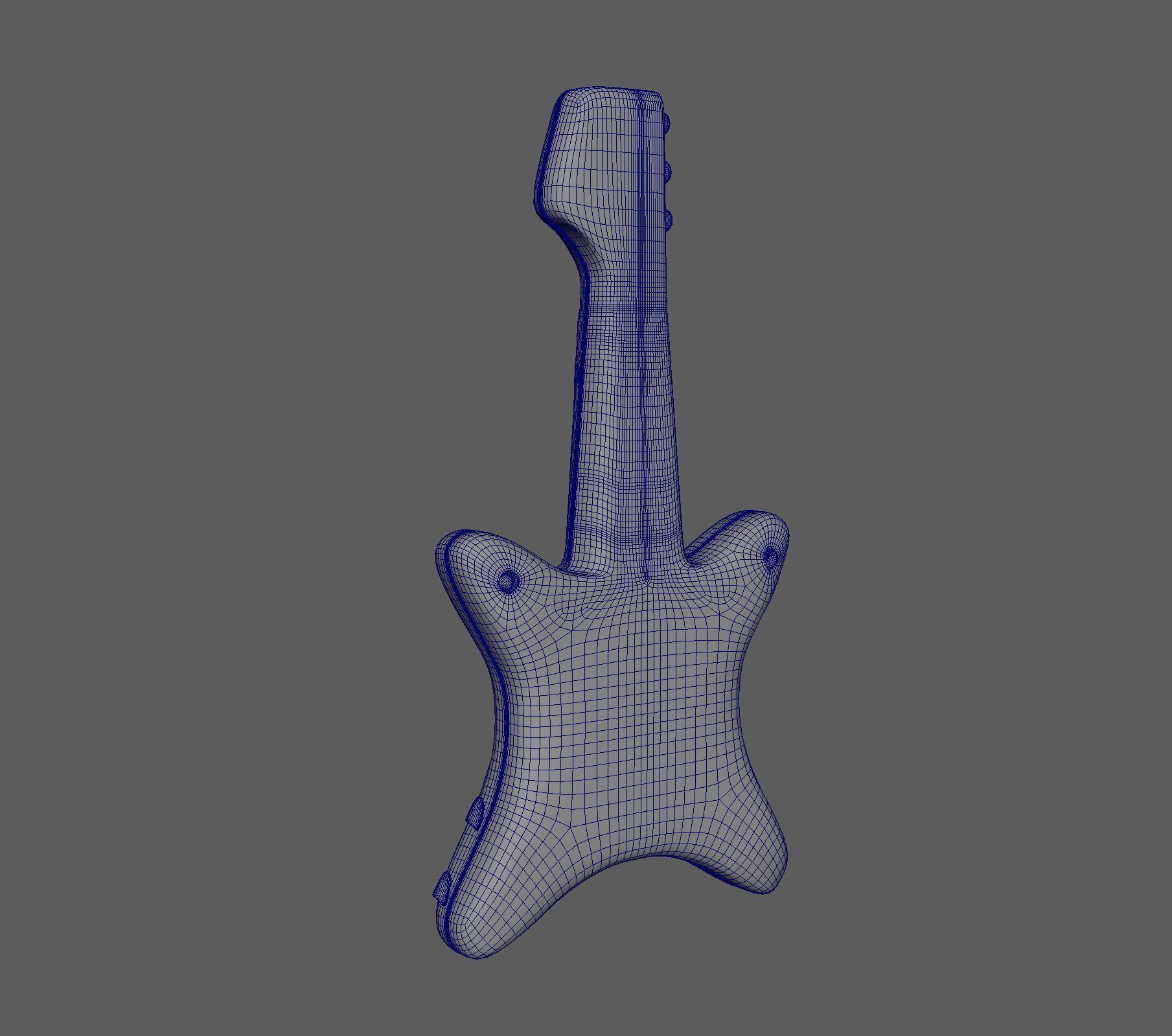 Kid Toy Plastic Electric Guitar 3D model_6