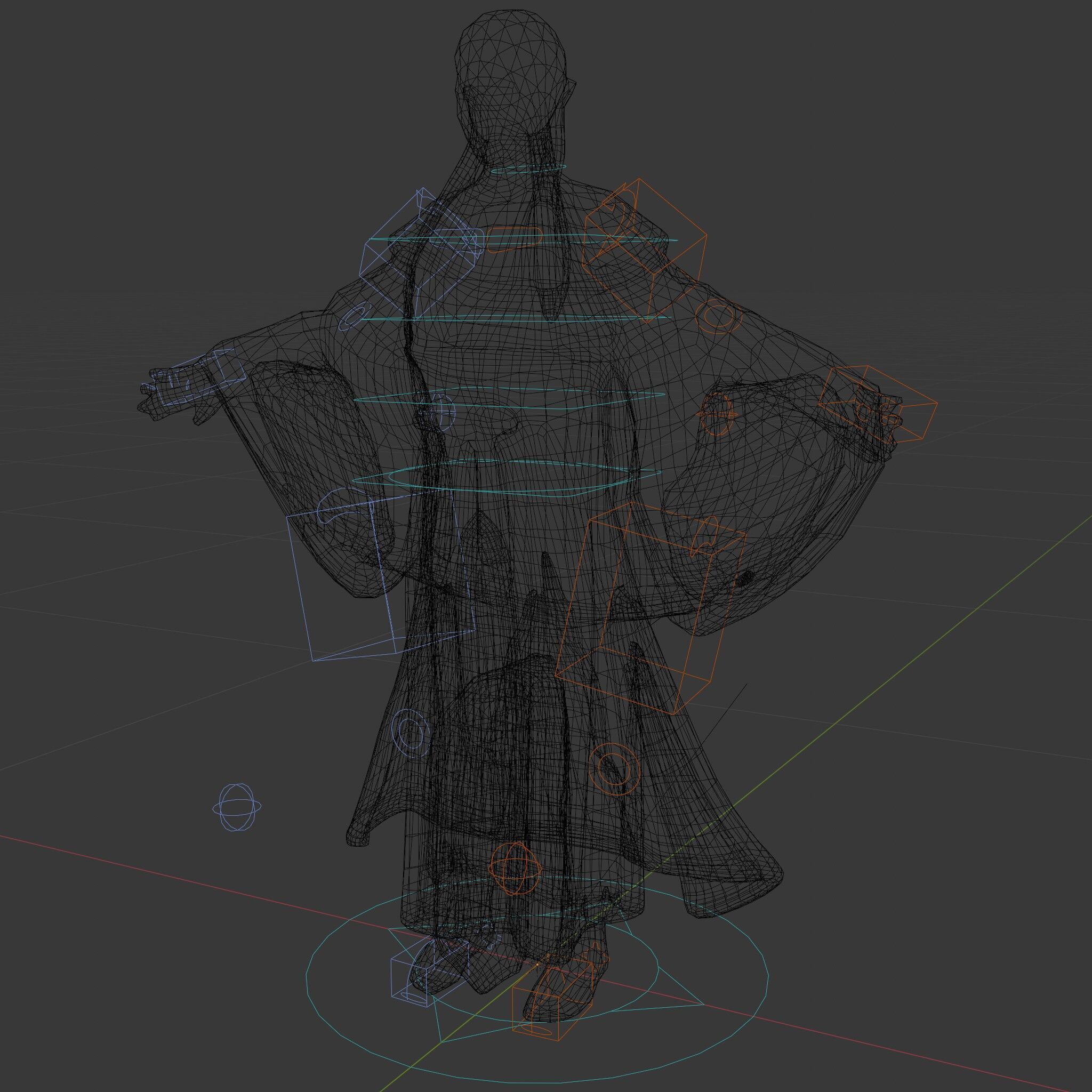 Elegant Sorceress D Character Model with Flowing Robes Low-poly 3D model_14