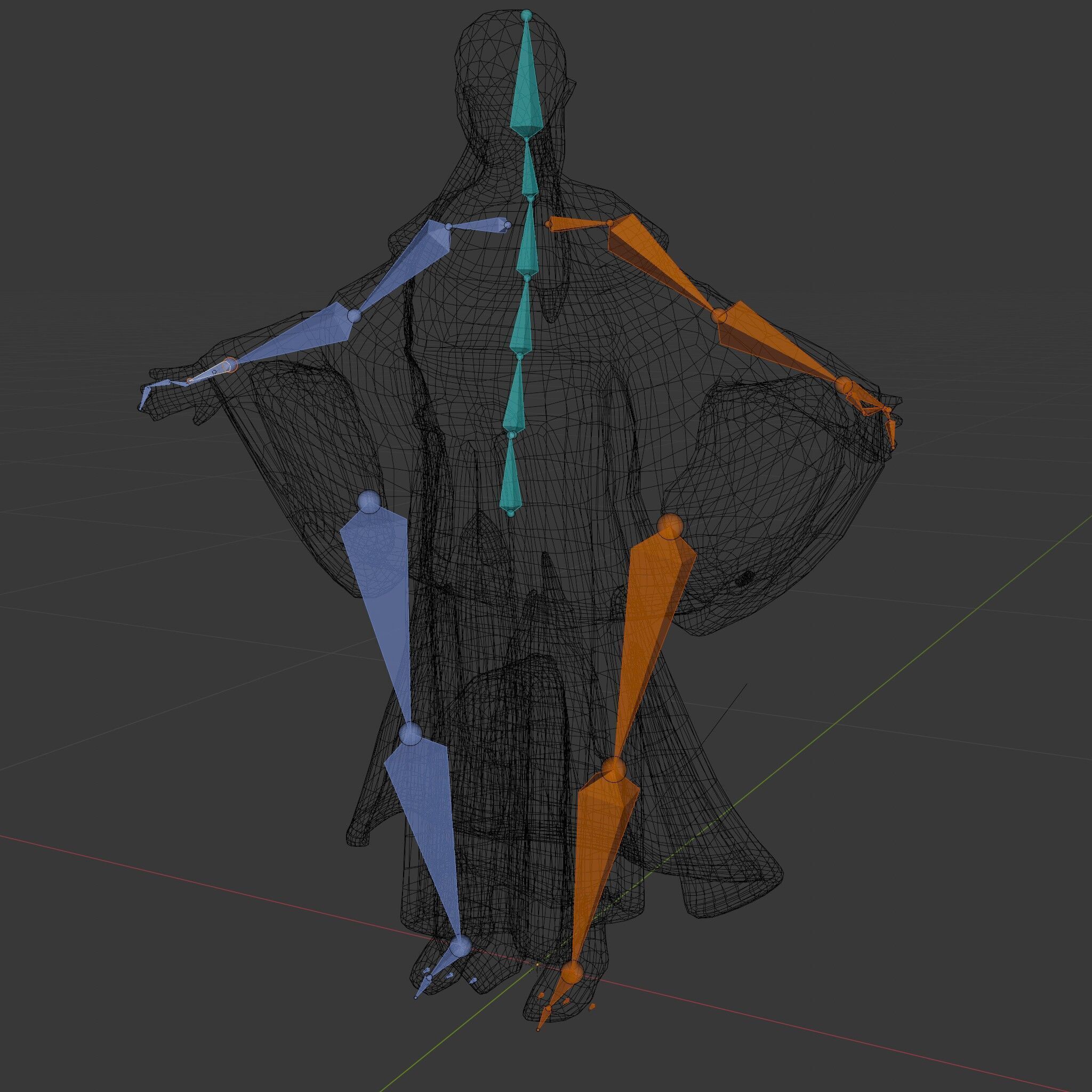 Elegant Sorceress D Character Model with Flowing Robes Low-poly 3D model_33