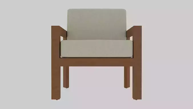 Summer armchair in light colors modeled in 3D MAX 3D model