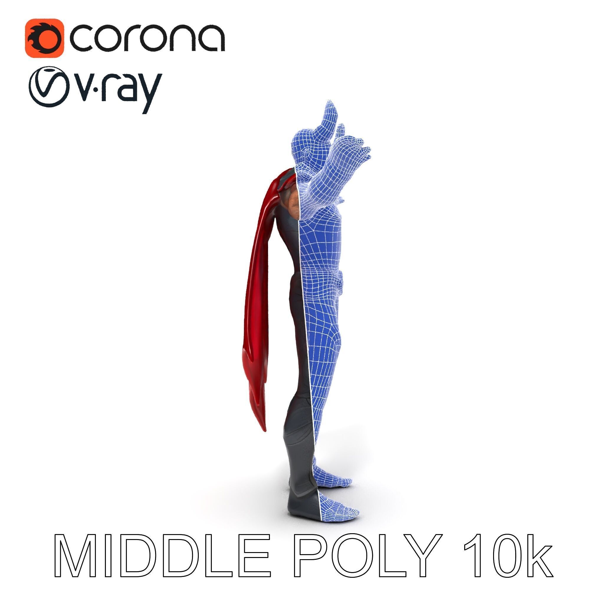 Demonic Warrior with Armor and Horns D Character Model Low-poly 3D model_25