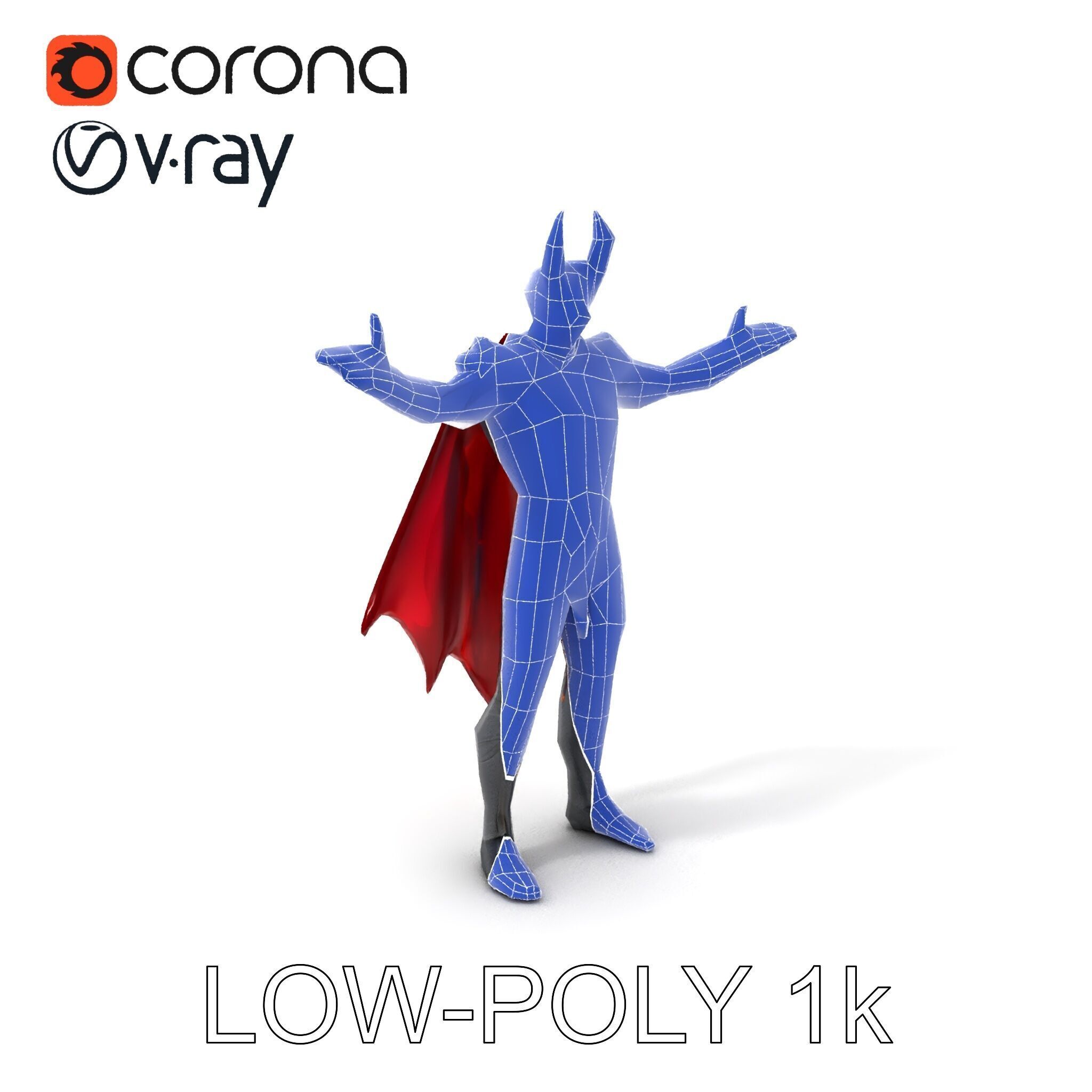 Demonic Warrior with Armor and Horns D Character Model Low-poly 3D model_18