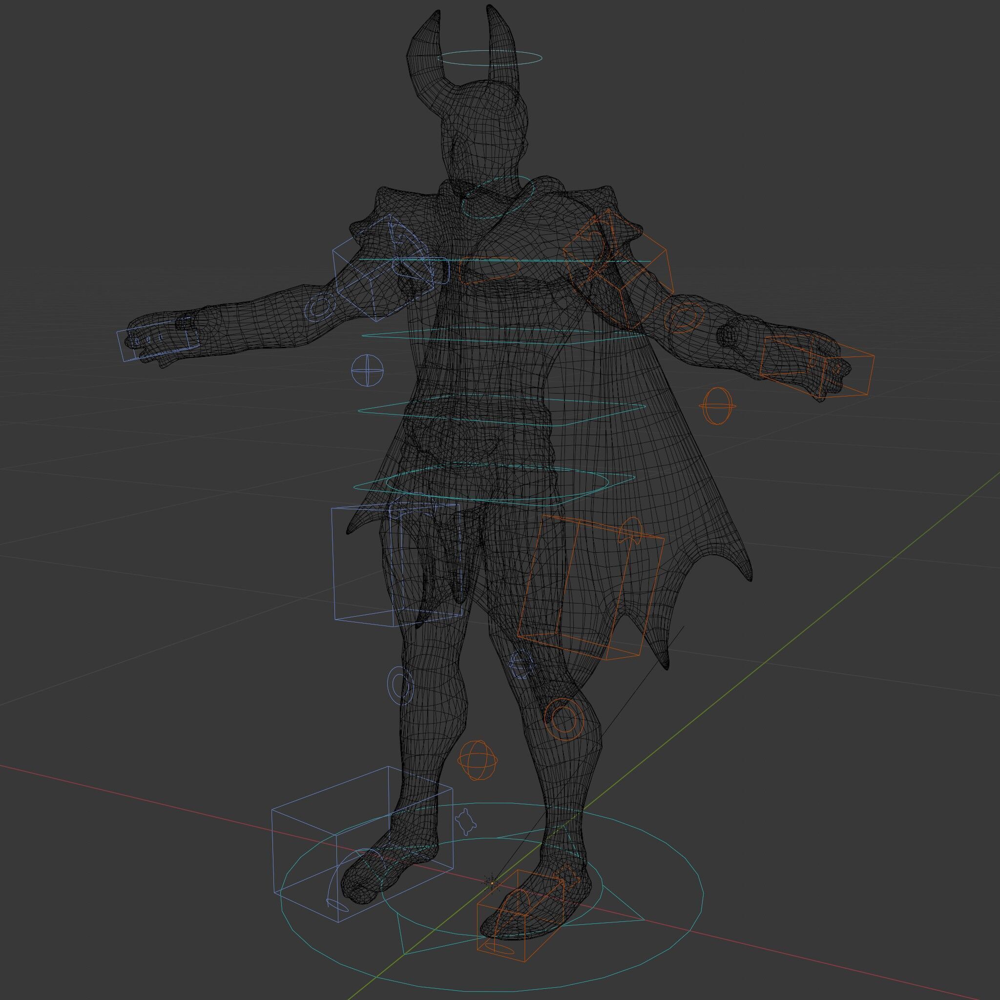 Demonic Warrior with Armor and Horns D Character Model Low-poly 3D model_37