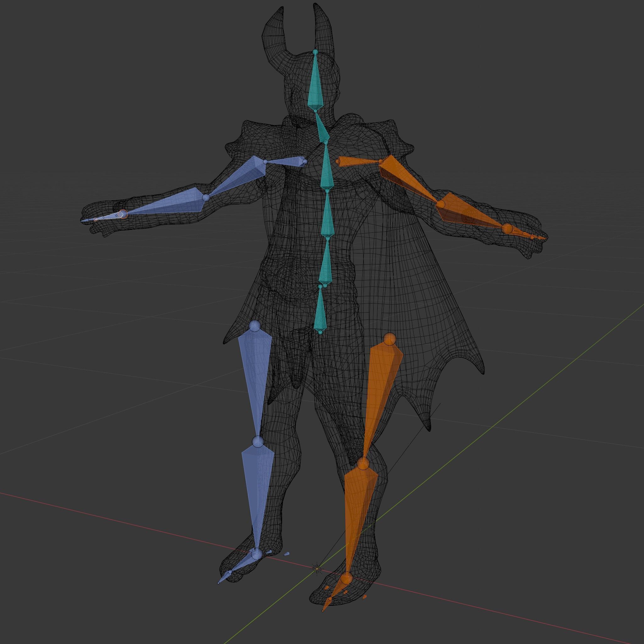 Demonic Warrior with Armor and Horns D Character Model Low-poly 3D model_14