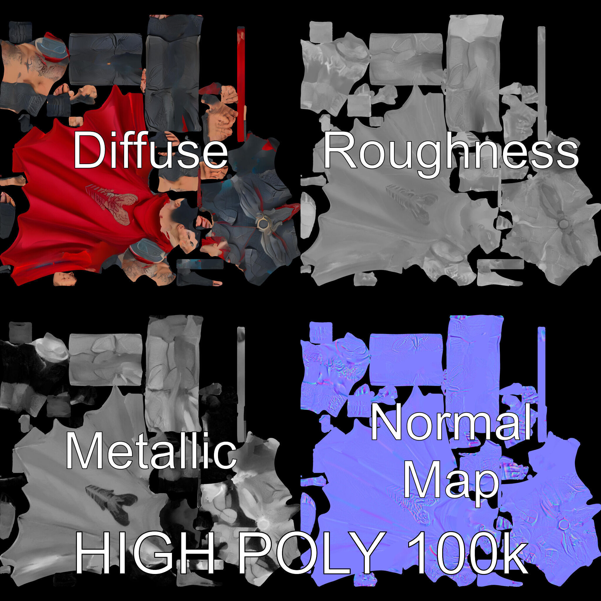 Demonic Warrior with Armor and Horns D Character Model Low-poly 3D model_2