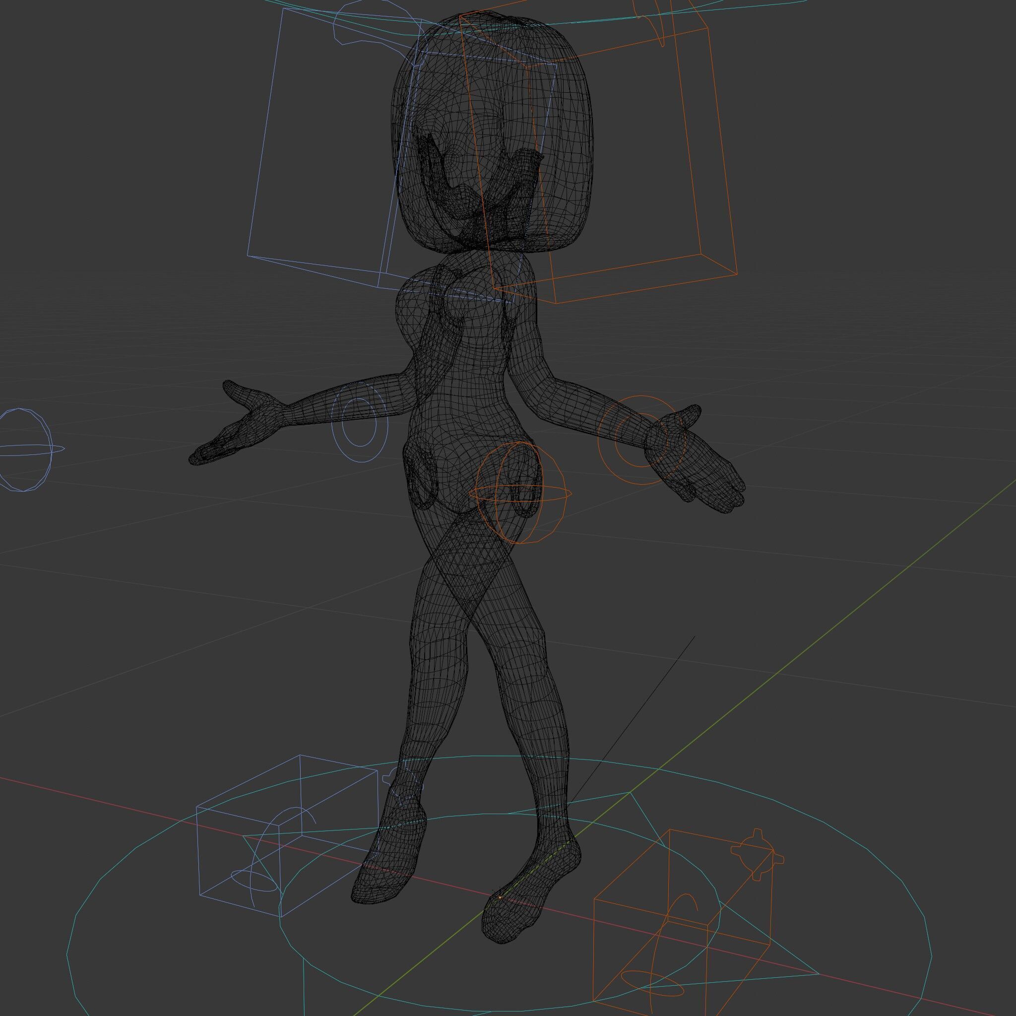 Stylized D Female Character in Red Bikini with PBR Textures Low-poly 3D model_23