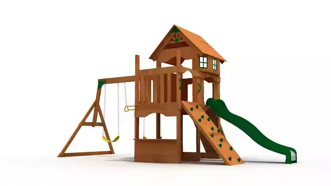 Family cabin themed playground