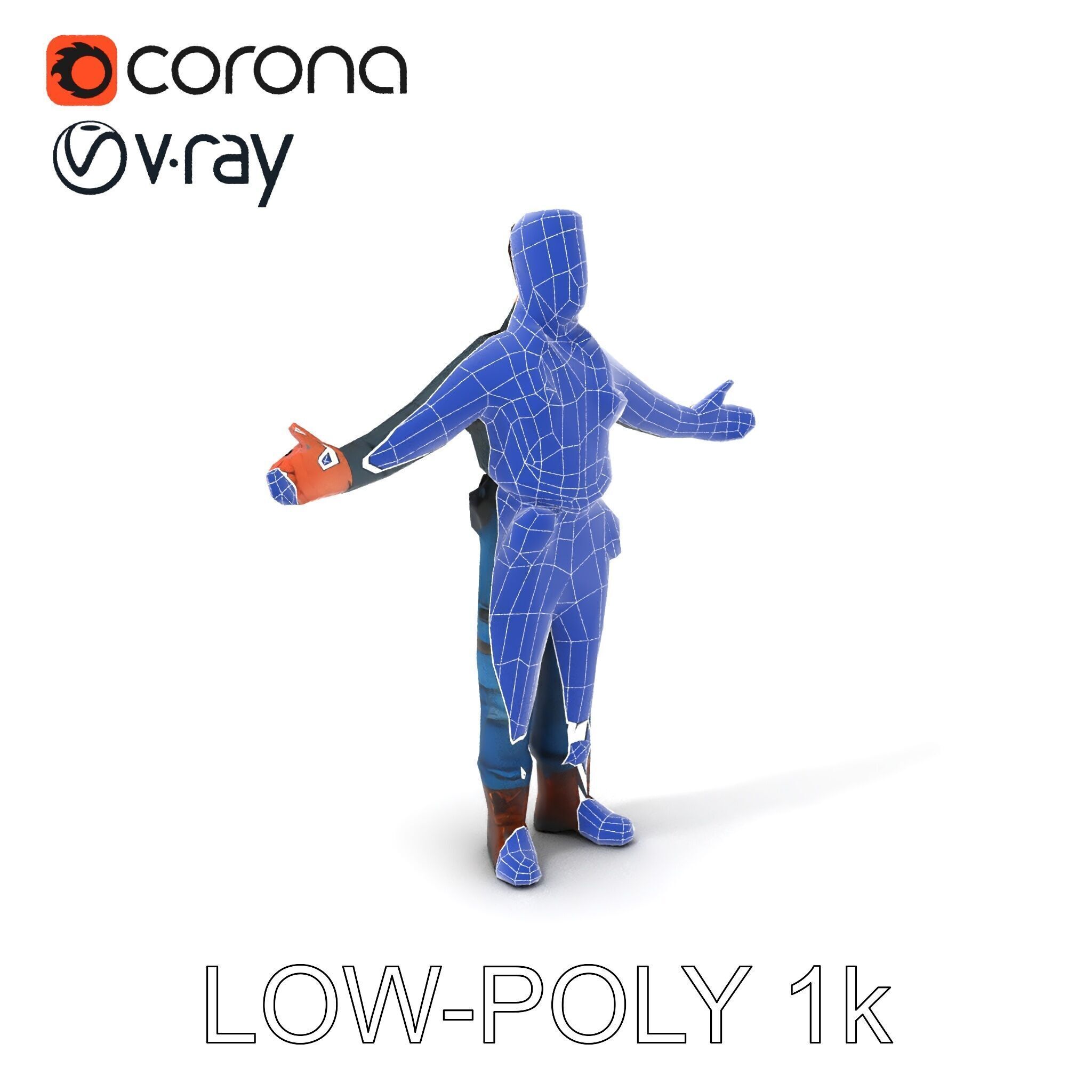 Explorer D Character Model with Adventureready Outfit Low-poly 3D model_33