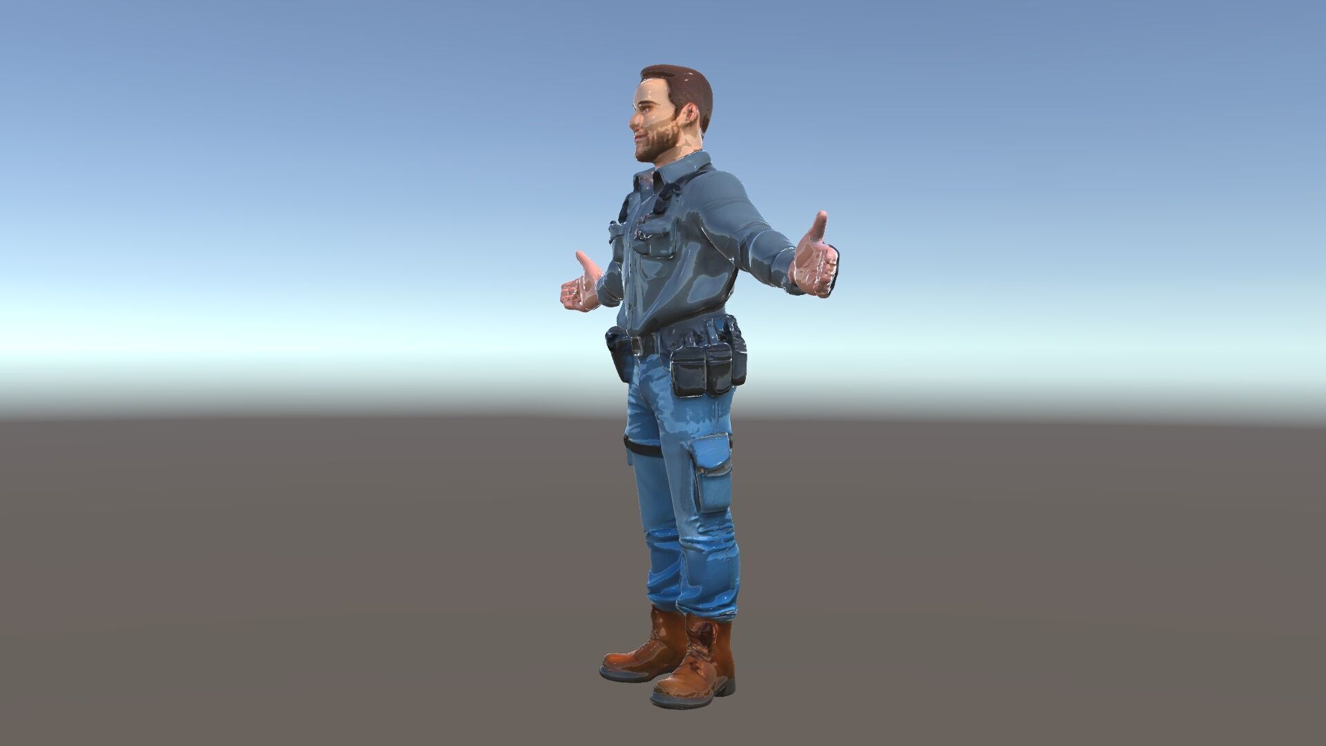 Explorer D Character Model with Adventureready Outfit Low-poly 3D model_5