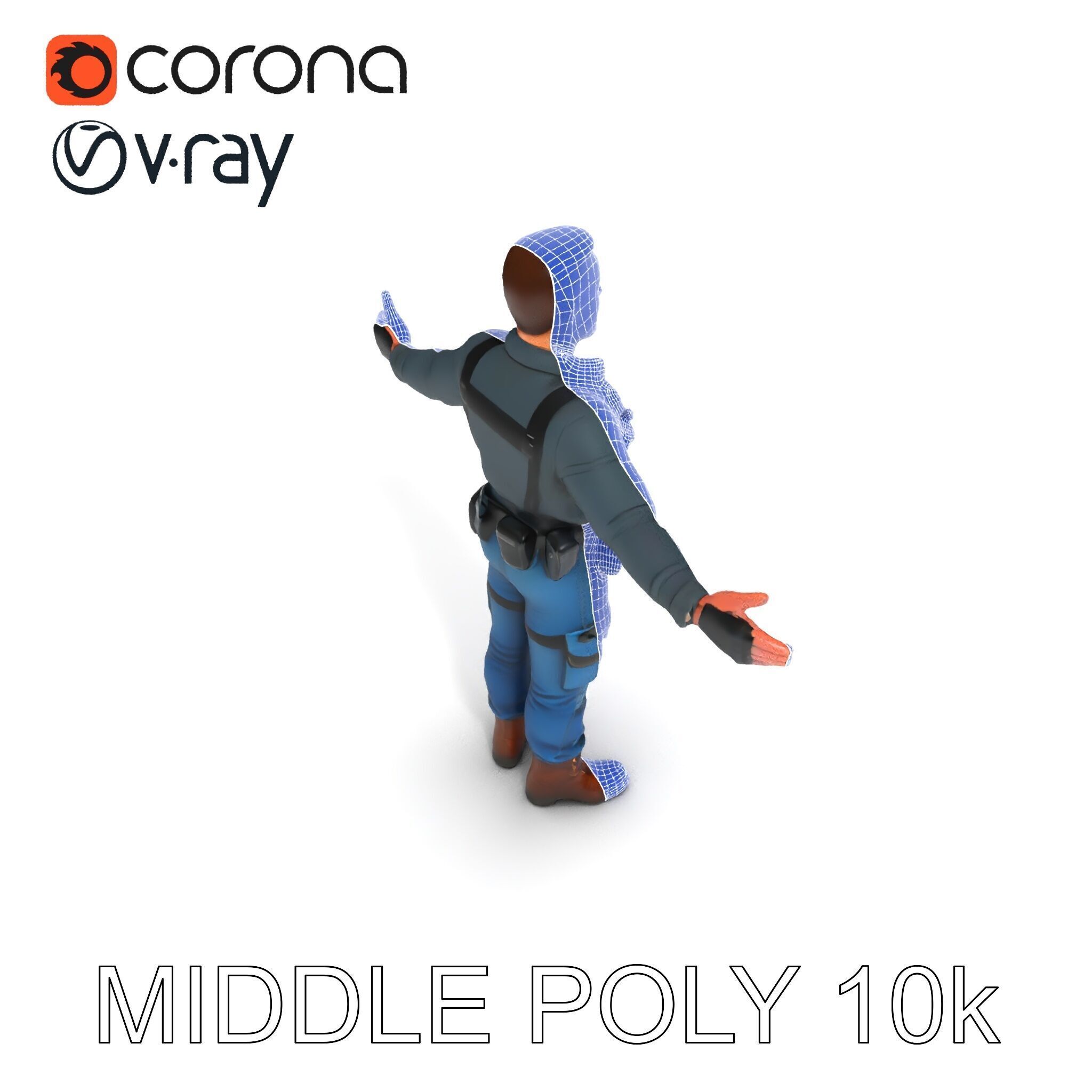 Explorer D Character Model with Adventureready Outfit Low-poly 3D model_22