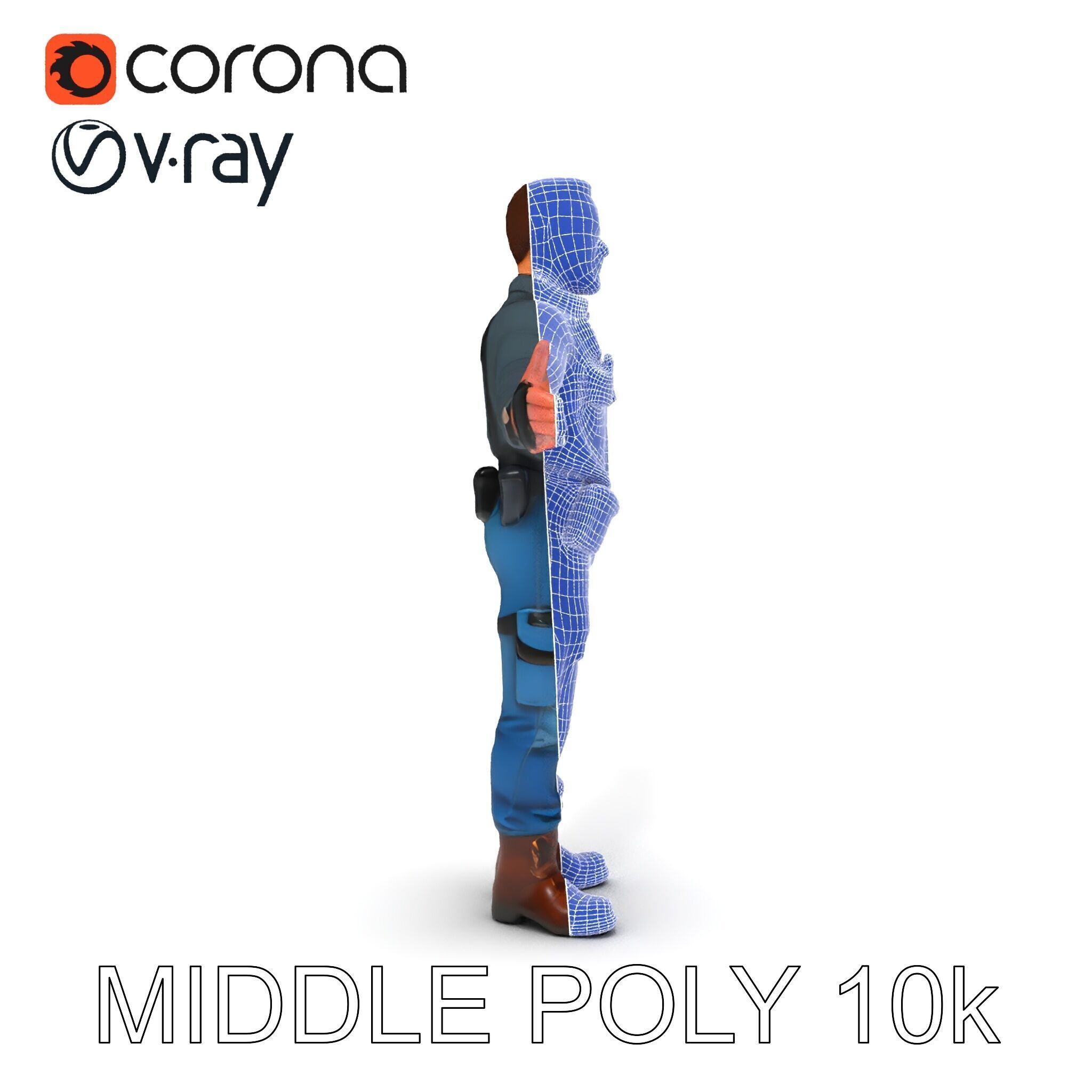 Explorer D Character Model with Adventureready Outfit Low-poly 3D model_26