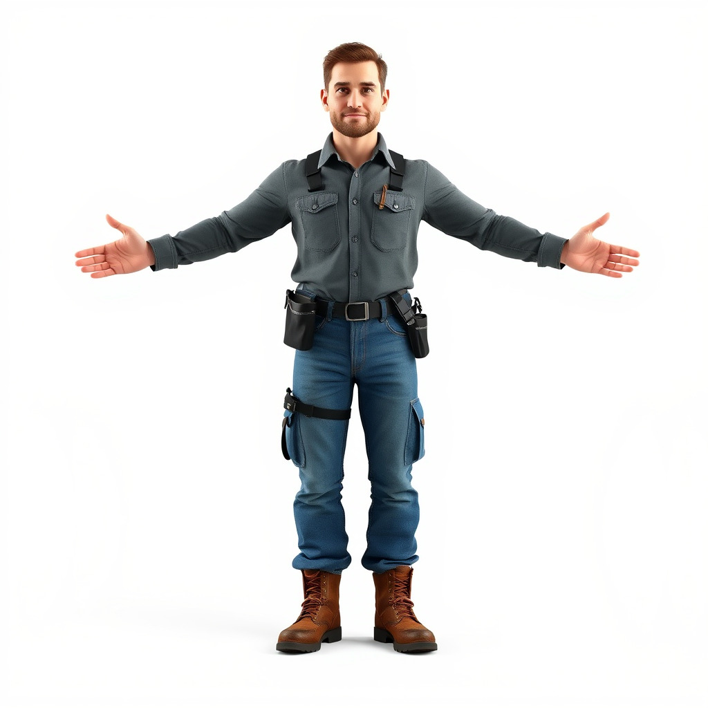 Explorer D Character Model with Adventureready Outfit Low-poly 3D model_4