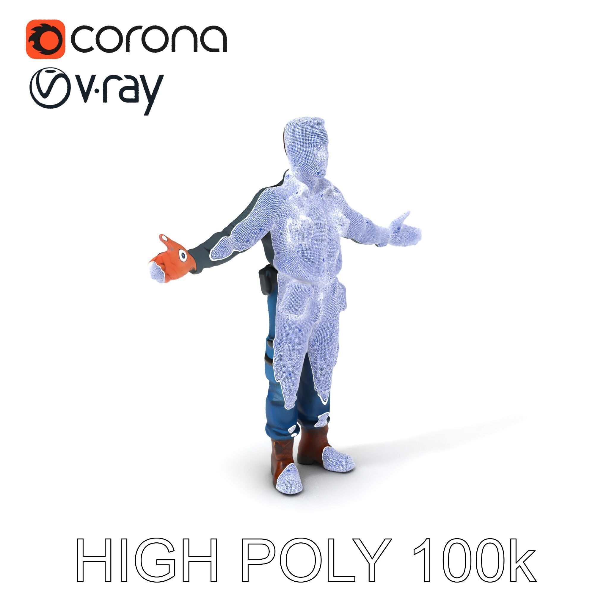 Explorer D Character Model with Adventureready Outfit Low-poly 3D model_3