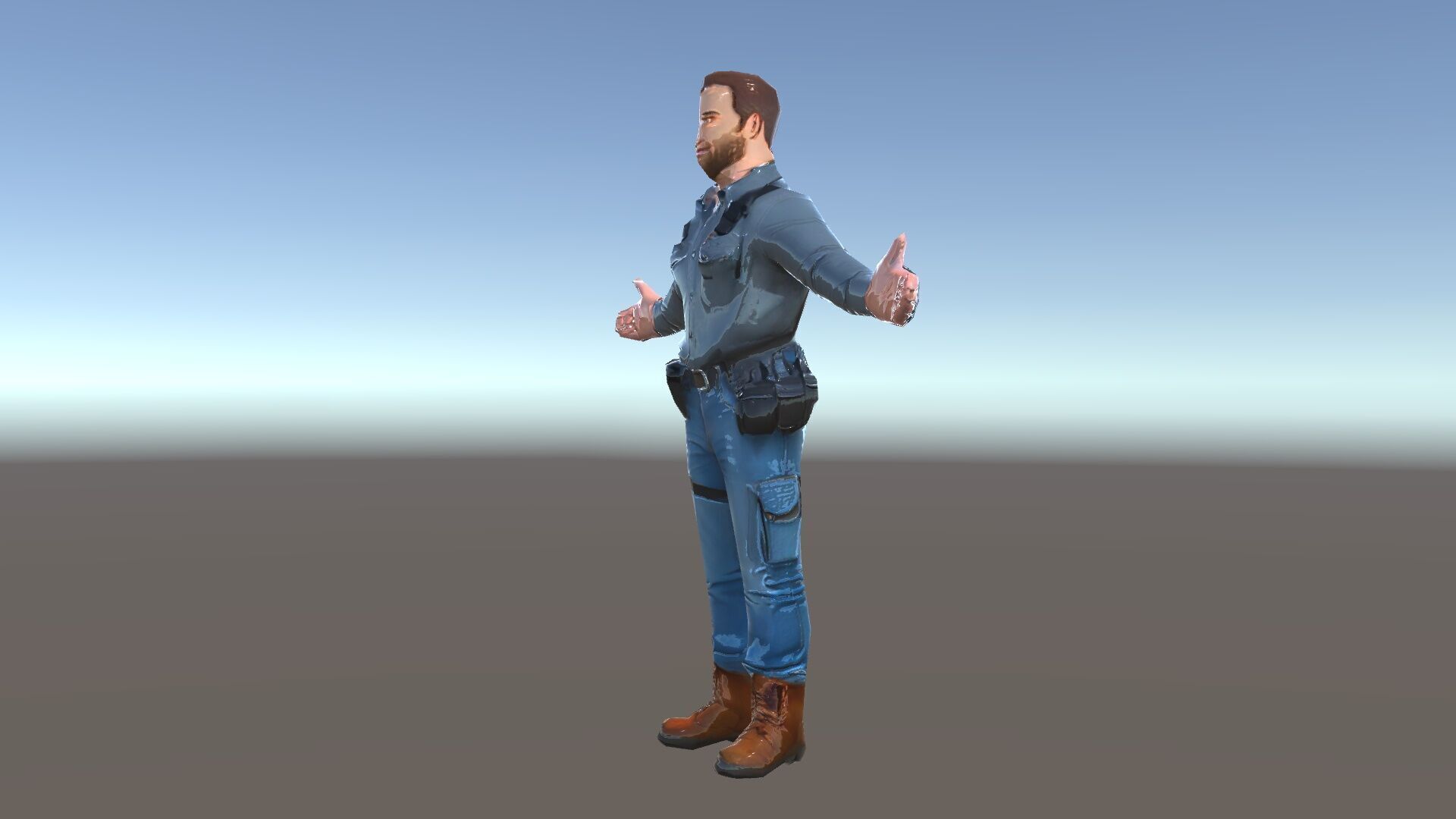 Explorer D Character Model with Adventureready Outfit Low-poly 3D model_12